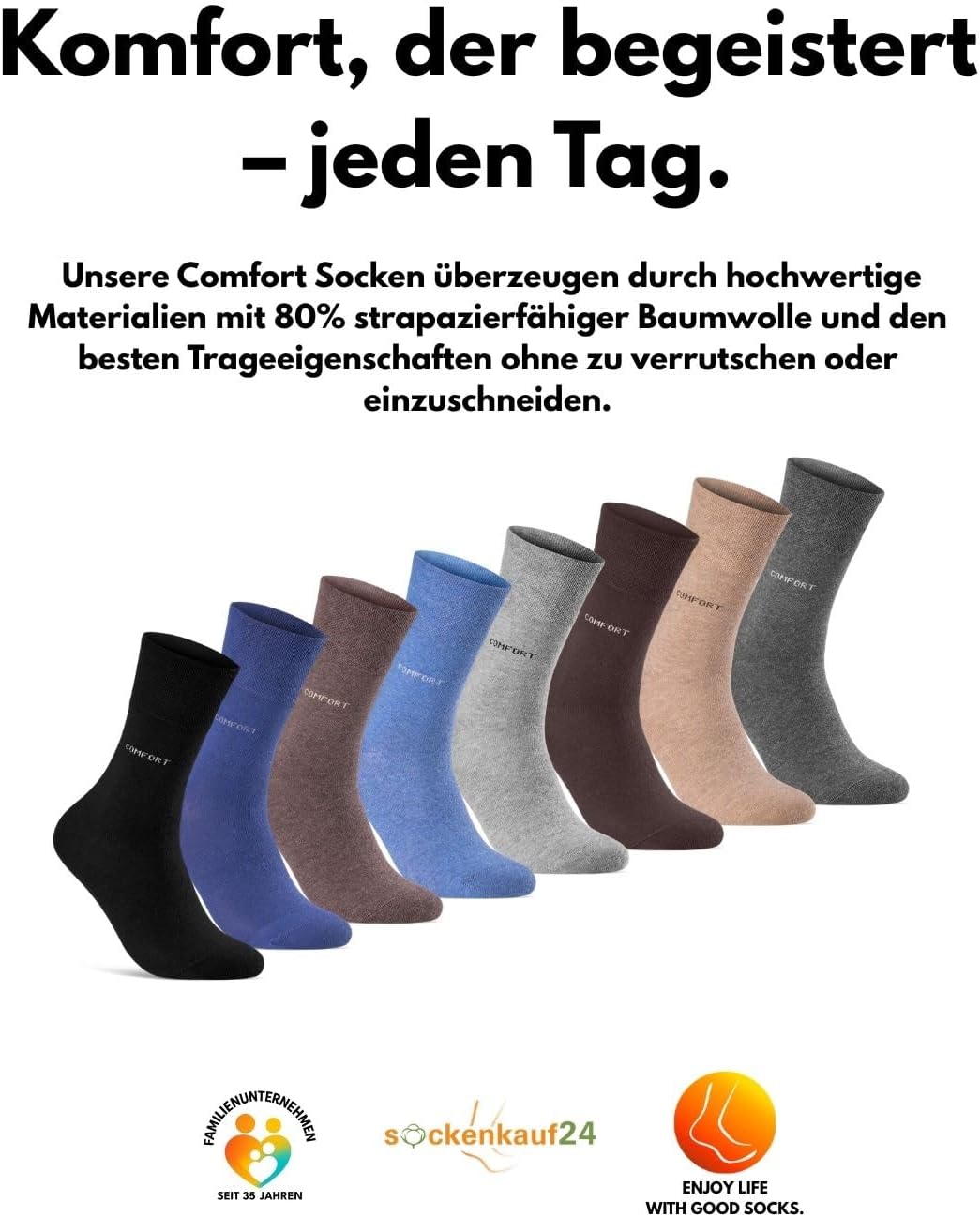 Thumbnail 5 de sockenkauf24 10 Paar Comfort Socken ohne Gummibund & ohne Naht (für Damen & Herren)