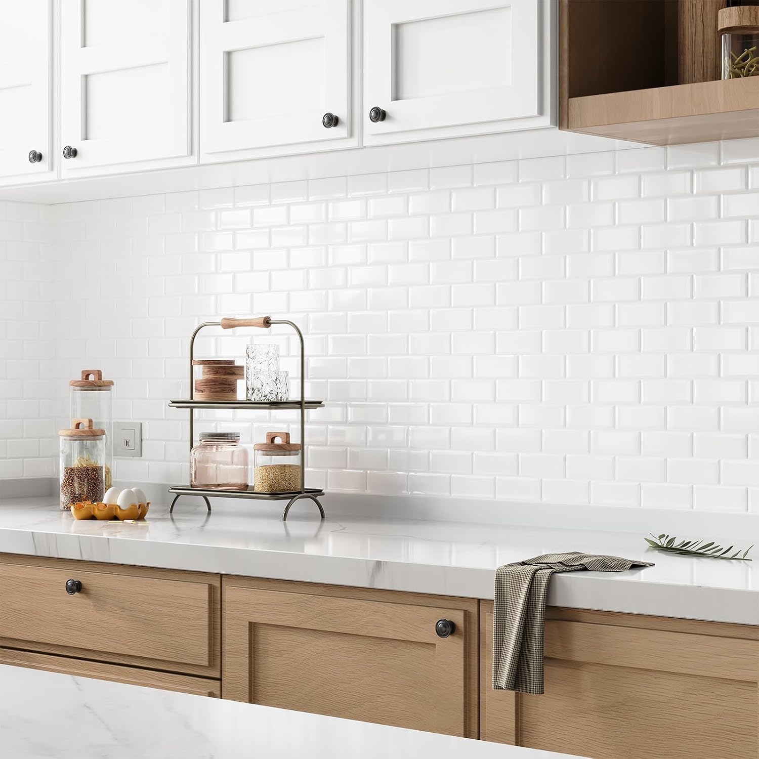 Detalle de Self adhesive 3D metro tiles 2.5 mm