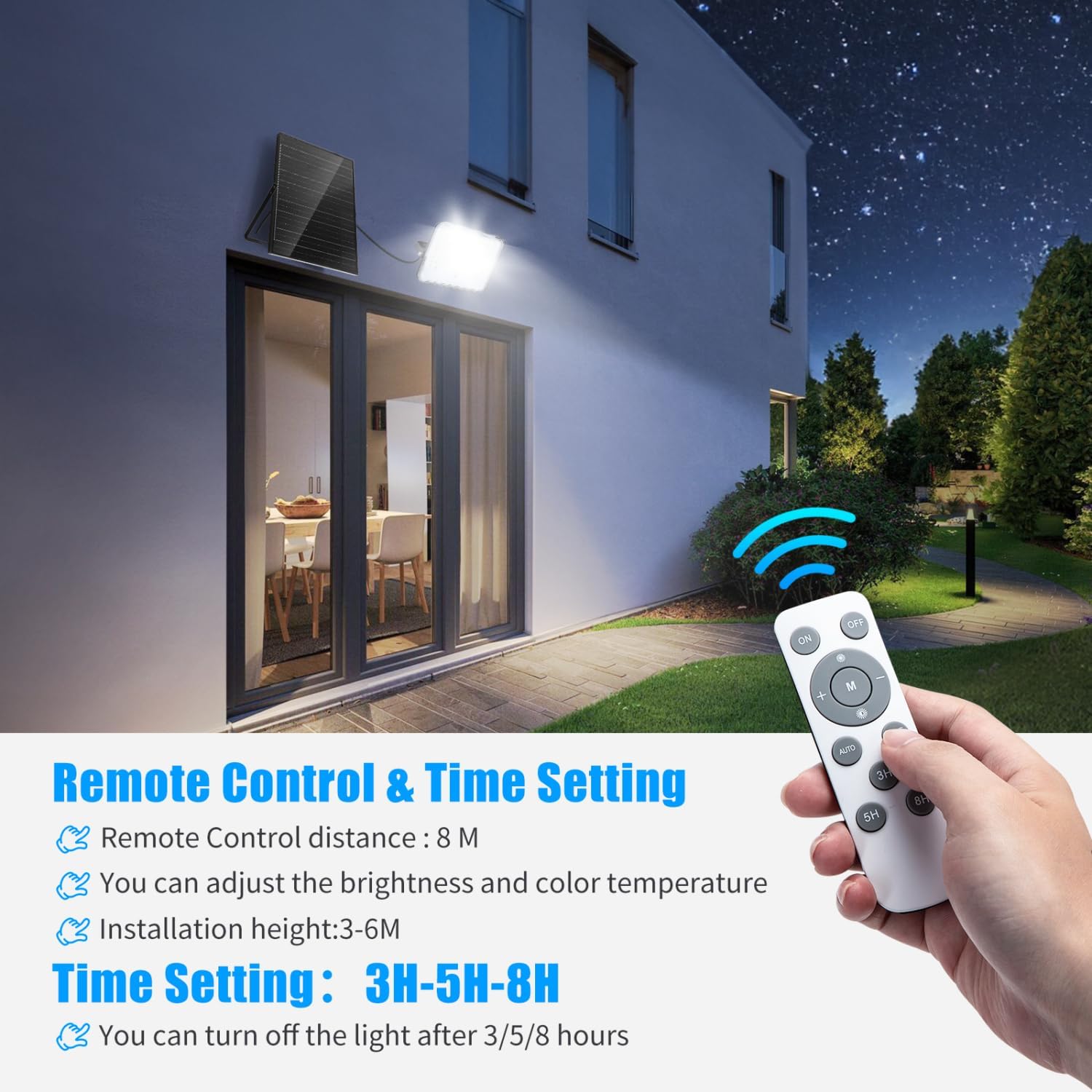 Detalle de Aigostar Faro LED Esterno Solare con Grande Pannello – 2000 lm, IP66, 16000 mAh