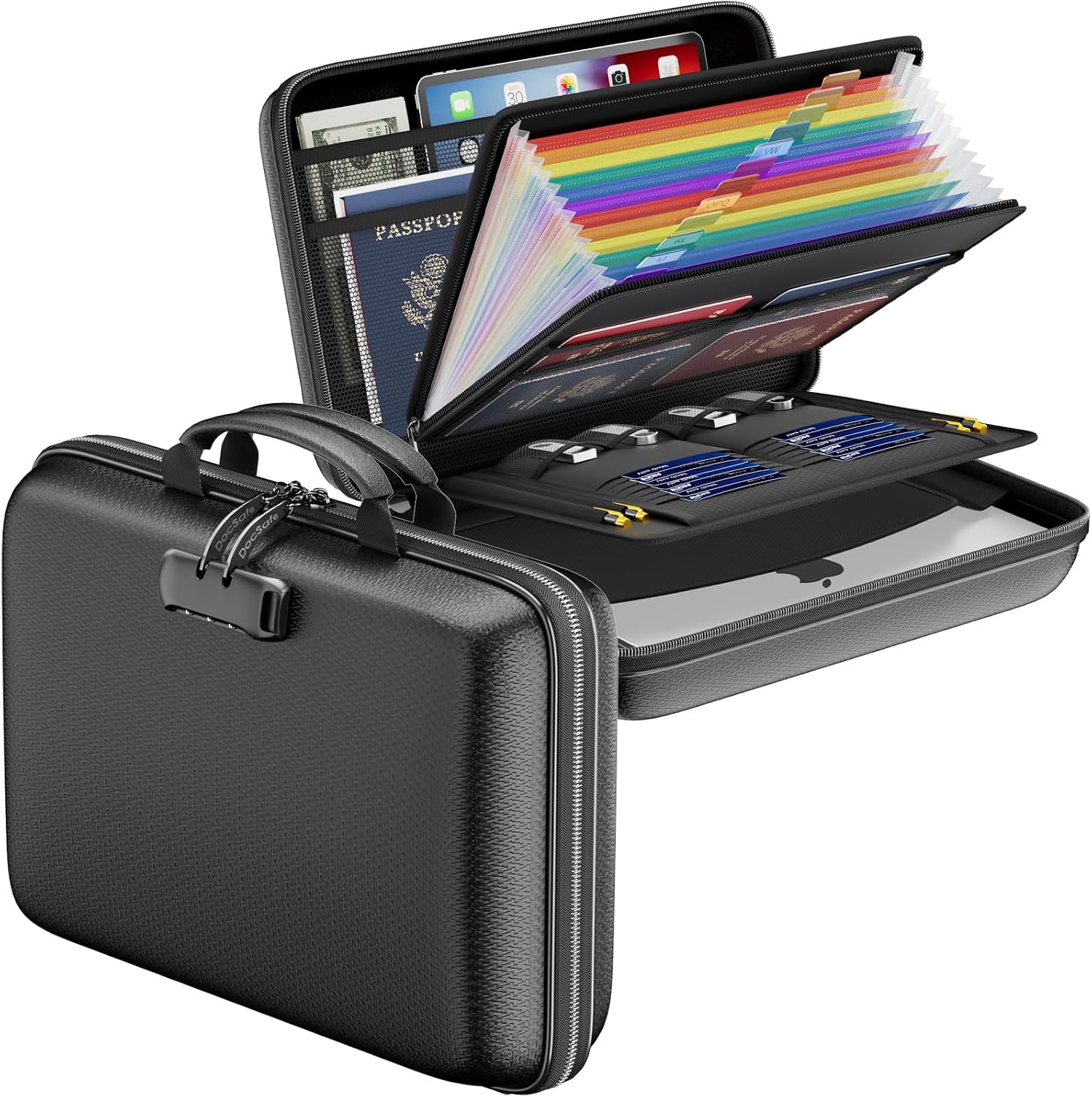 Detalle de DocSafe DS0105 Fireproof File Organizer, Hard Shell, 13 Pockets and Combination Lock
