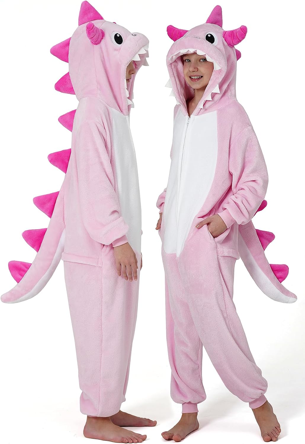 Detalle de Dxilm Kids Dinosaur Onesie Costume, Soft Flannel Pajamas with 3D Hood