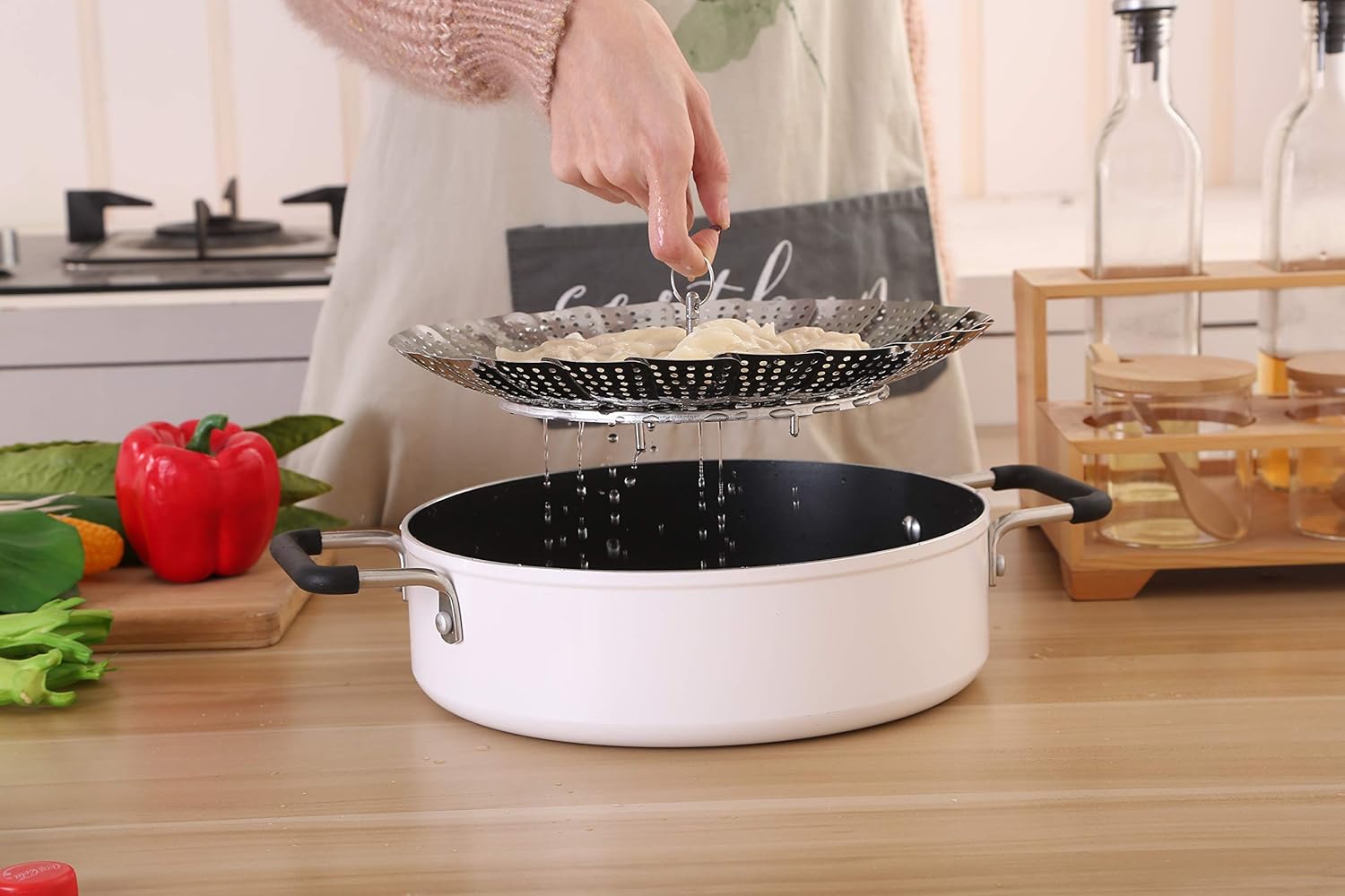 Detalle 2 de RUNZI Vegetable Steamer Basket 10