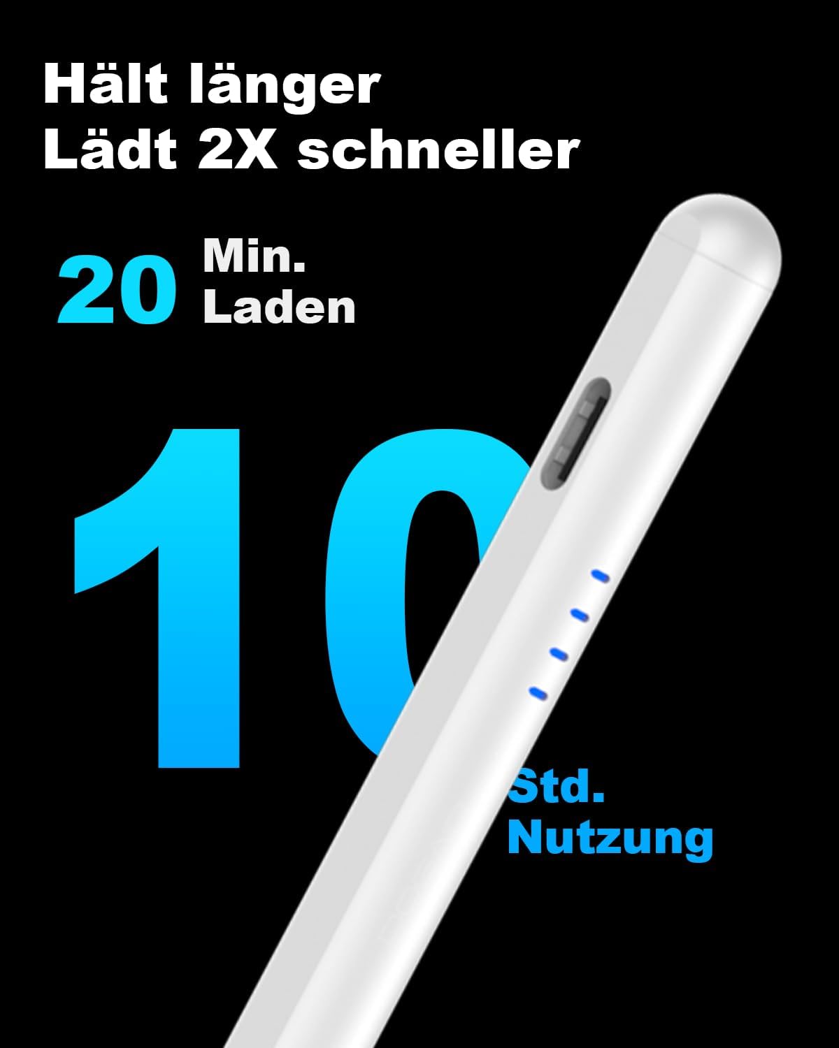 Detalle 2 de DOGAIN Stift für iPad 2018–2025 2× Schnellladung