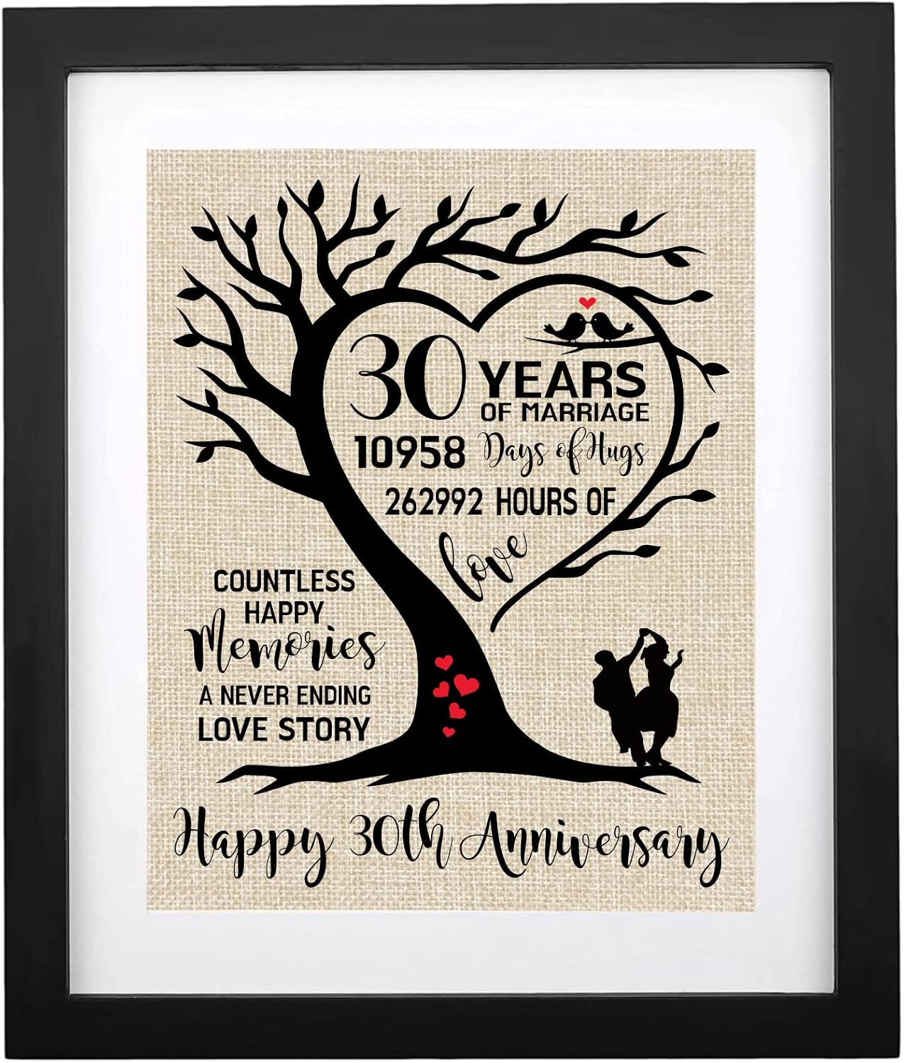 Thumbnail 6 de Wedding anniversary burlap print, BLACK-45Y