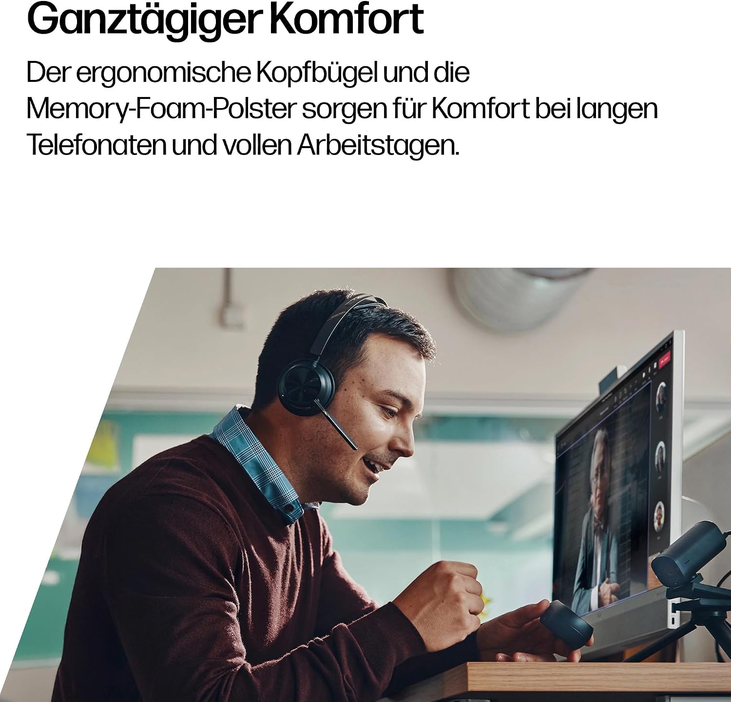 Thumbnail 3 de Poly Voyager Focus 2 USB-C Headset mit Ladestation – Bluetooth, ANC und Acoustic Fence