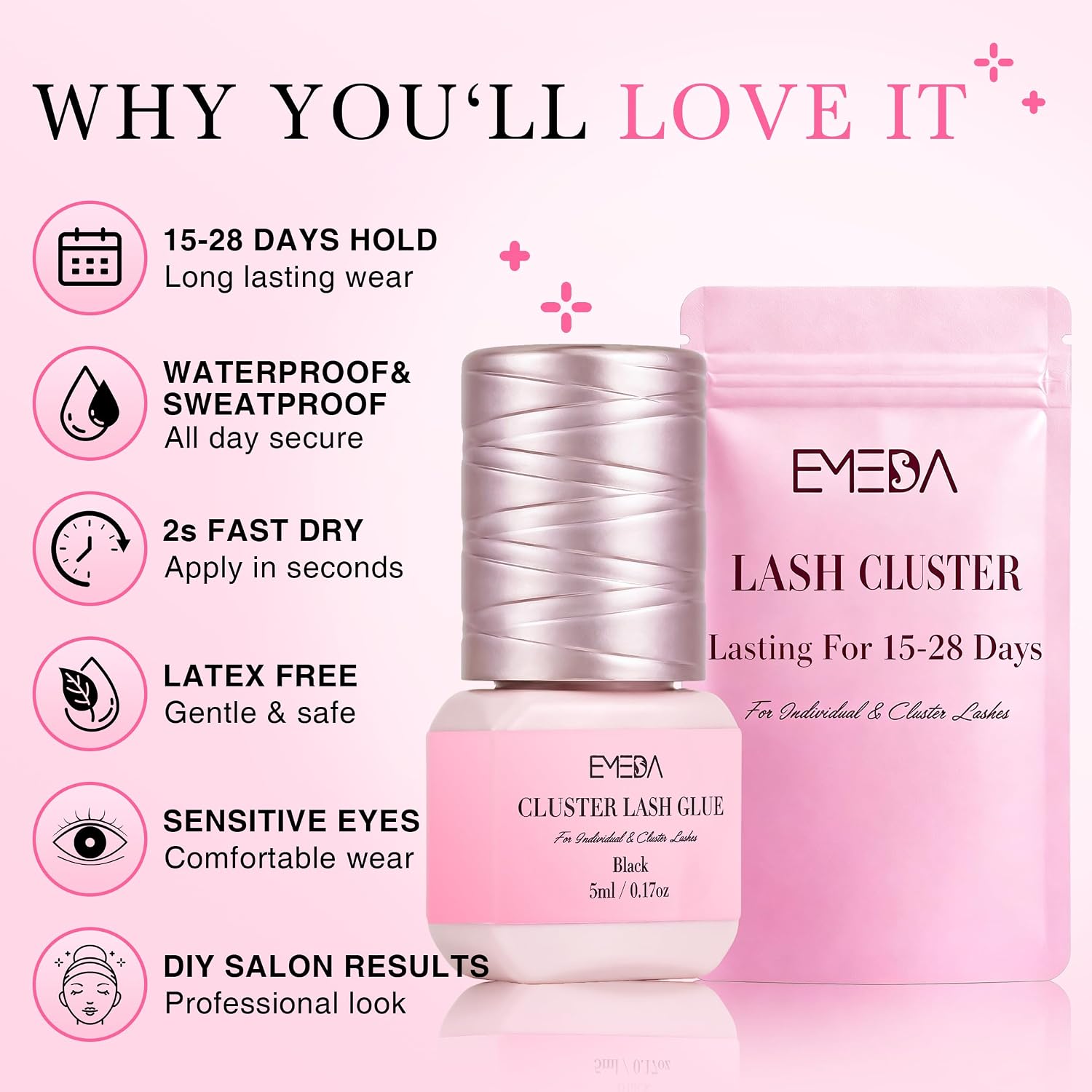 Detalle 2 de EMEDA Lash Cluster Glue Latex-Free