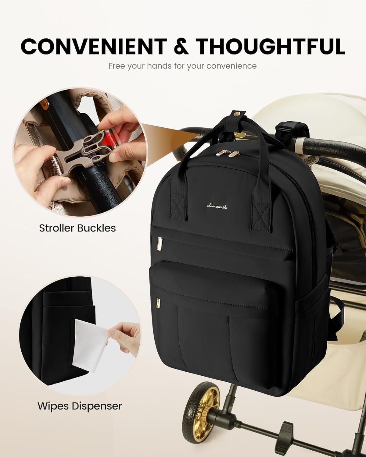 Thumbnail 3 de LOVEVOOK Baby Changing Bag 30x17x42.5cm