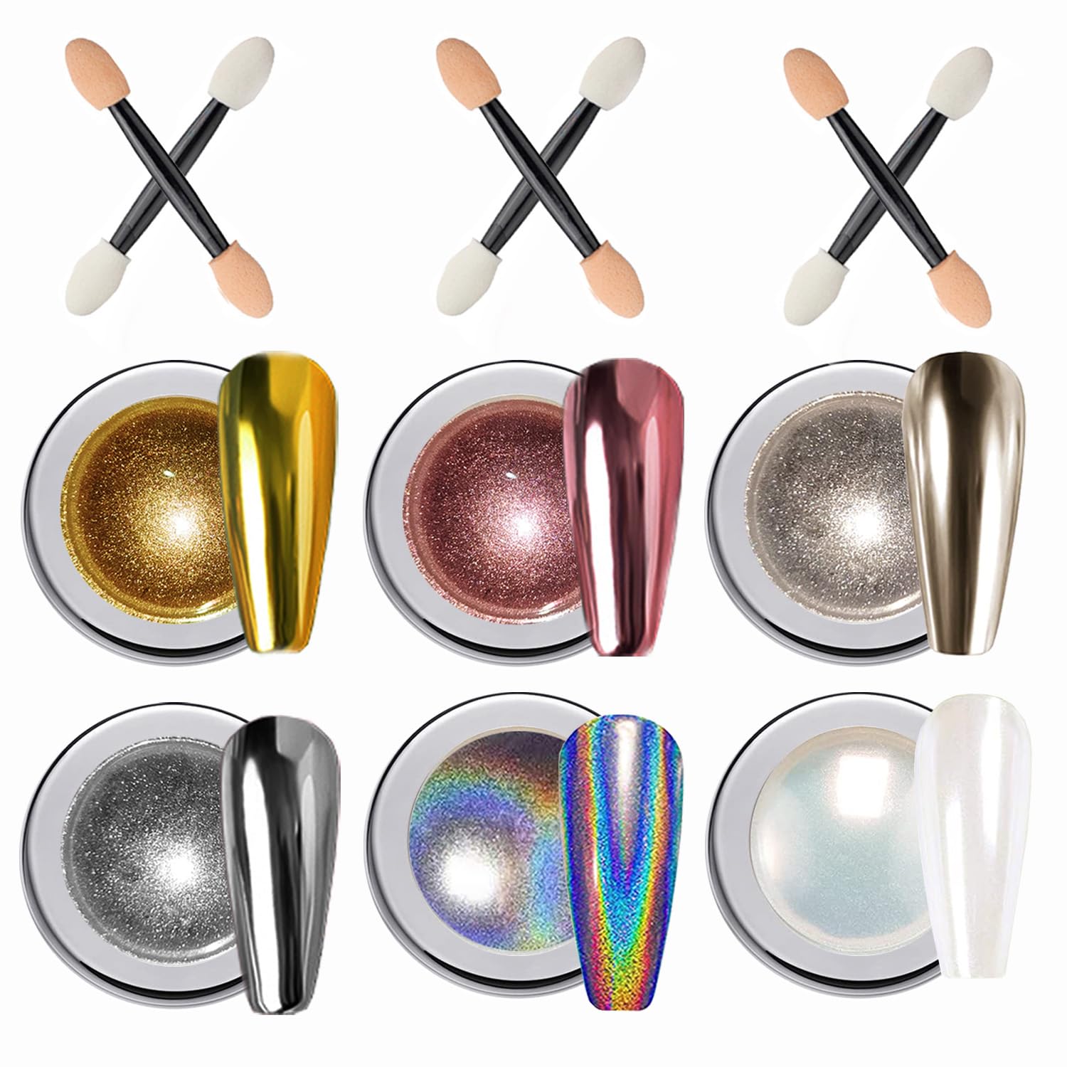 Detalle de Chrome Nail Powder für Spiegeleffekt