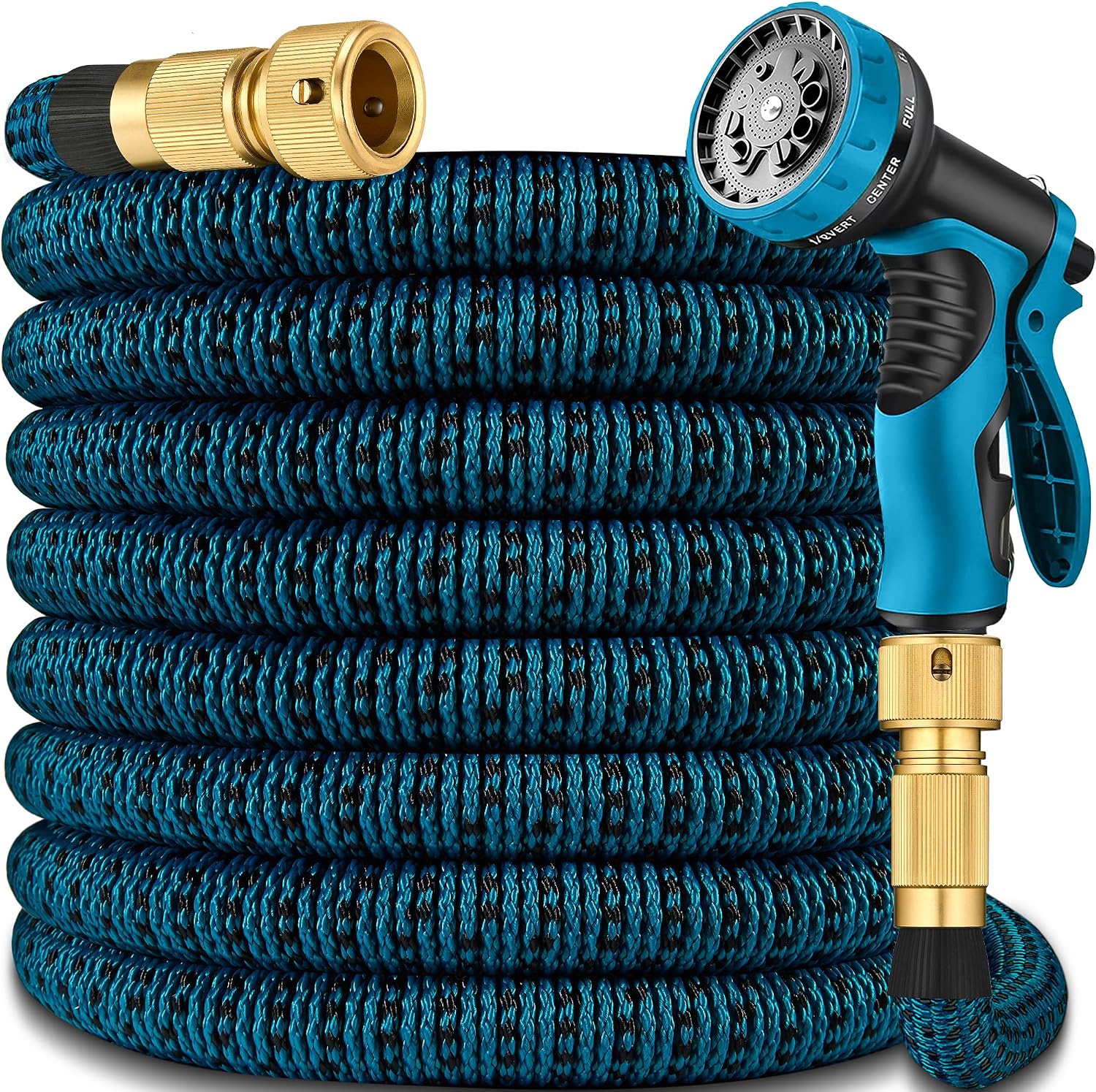 Detalle de 200ft Expandable Garden Hose Pipe with 10-Function Spray Gun and 2-in-1 Quick Fittings