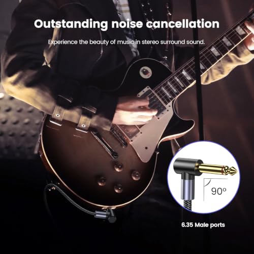 Detalle de MOSWAG Professional Guitar Cable 3M/10FT: Braided 1/4 Inch Instrument Cable