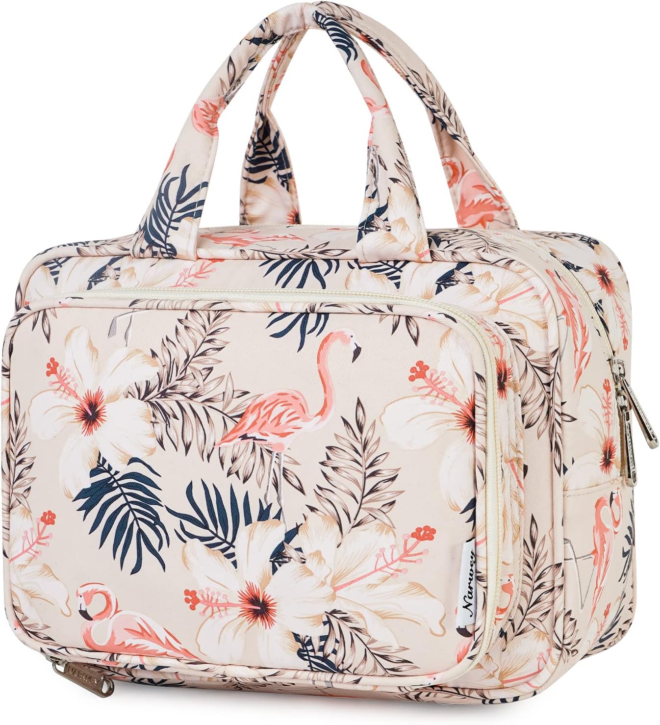 Thumbnail 1 de Narwey Full Size Toiletry Bag (Large Wash Bag) – Beige Flamingo