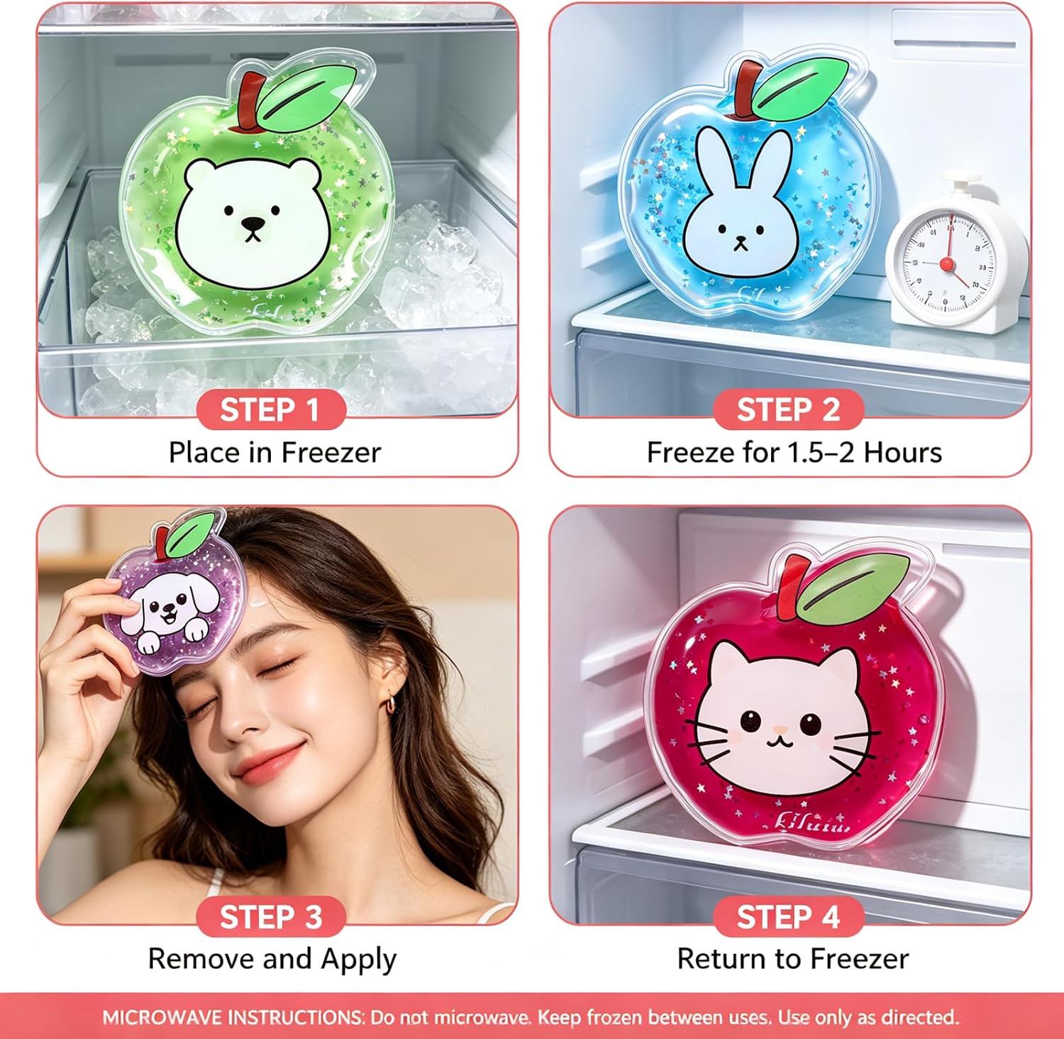 Detalle de Boo Boo Kids’ Gel Ice Packs, 4 Pack