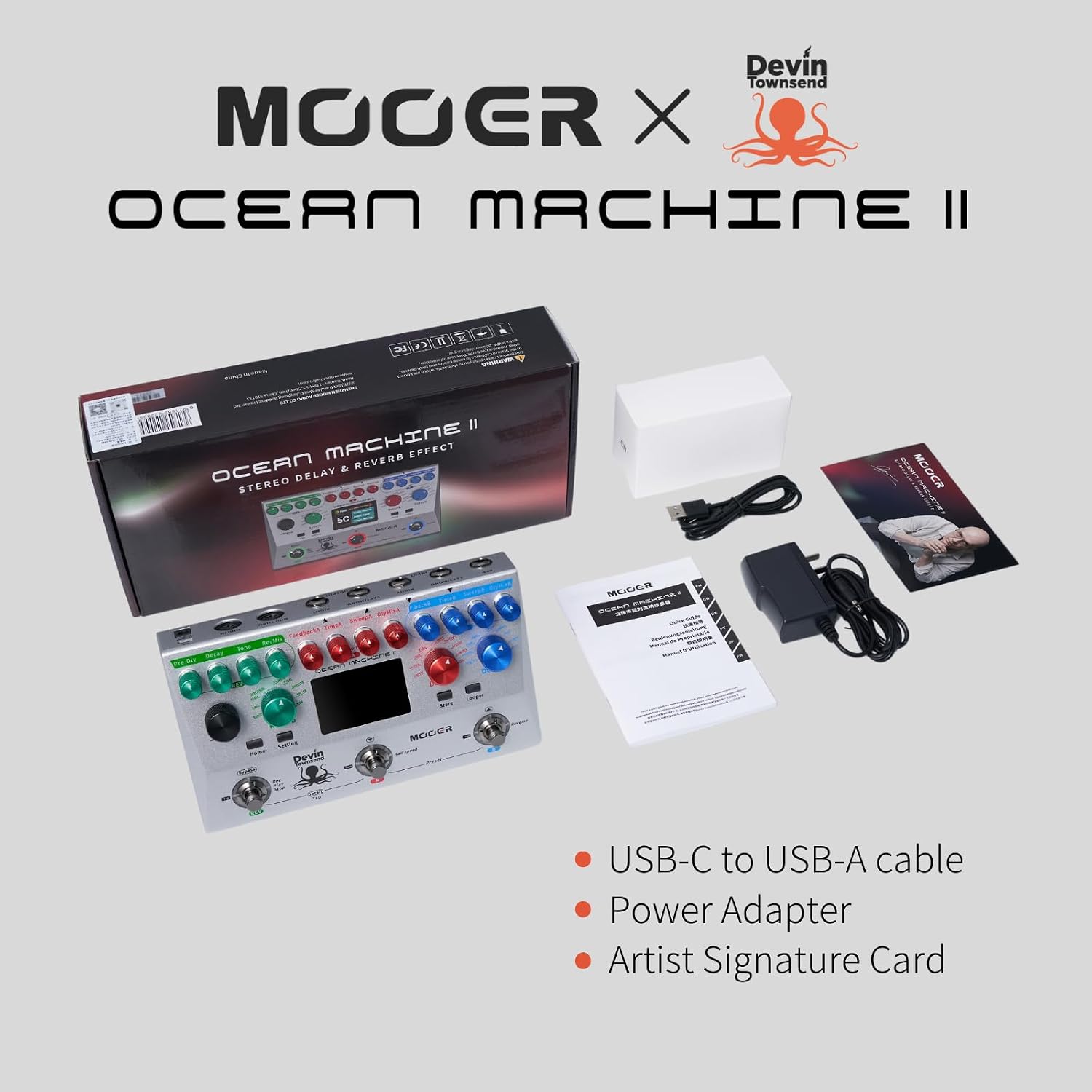 Detalle 2 de MOOER Ocean Machine II TDL4 Dual Delay, Reverb & Looper Pedal