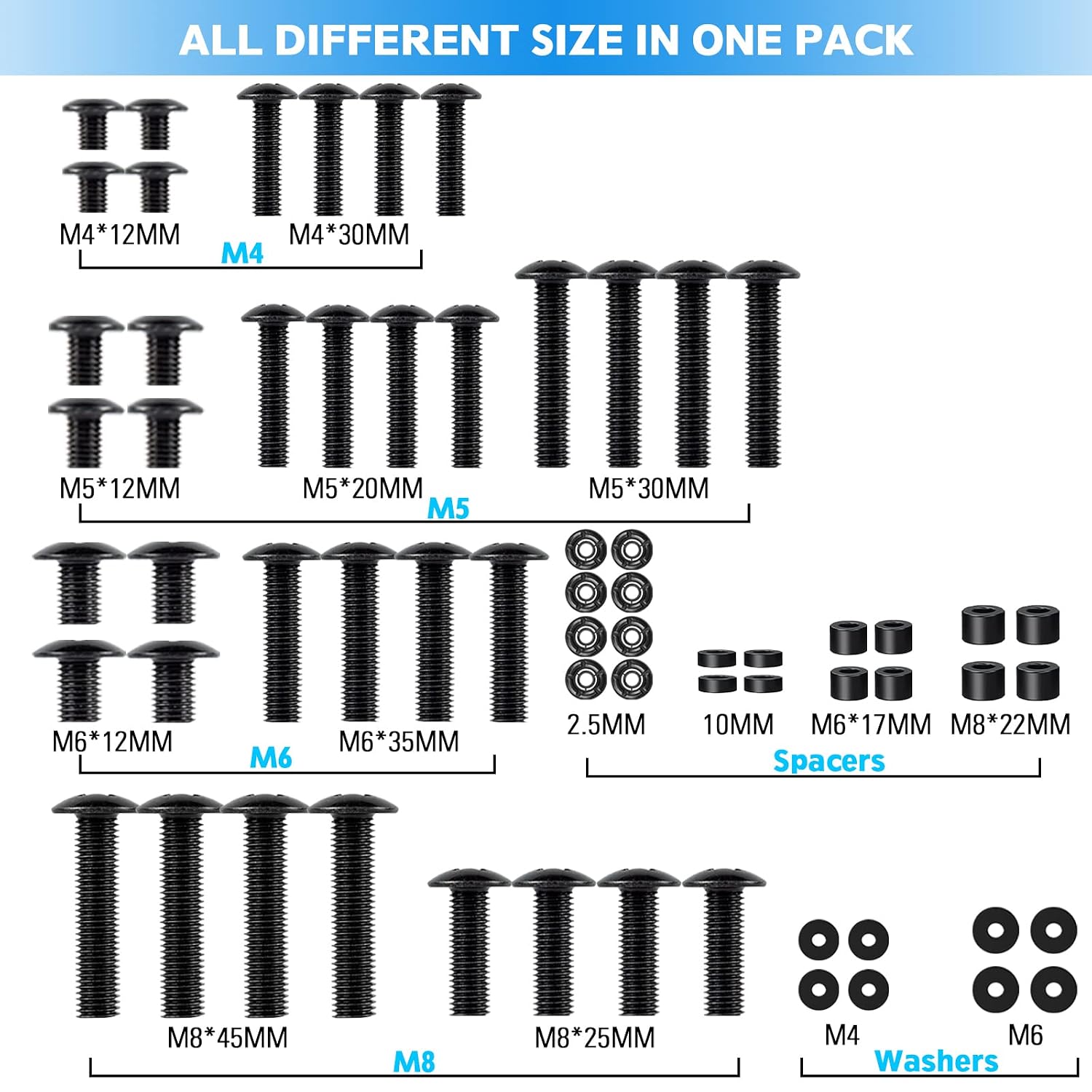 Thumbnail 1 de Mounting Dream Universal TV Mounting Hardware Kit (MD5754-02) – VESA Screws, Spacers & Washers for All TVs