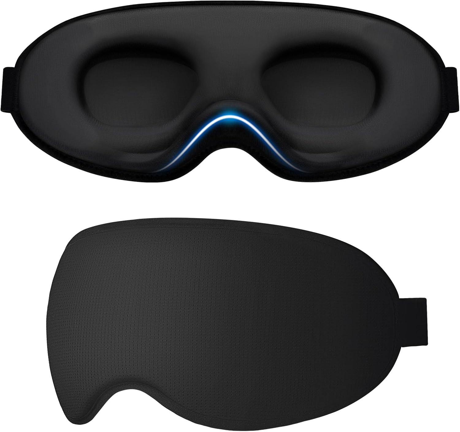 Gritin Schlafmaske für Seitenschläfer – 3D Augenmaske mit verstellbarem Gummiband, lichtblockierend