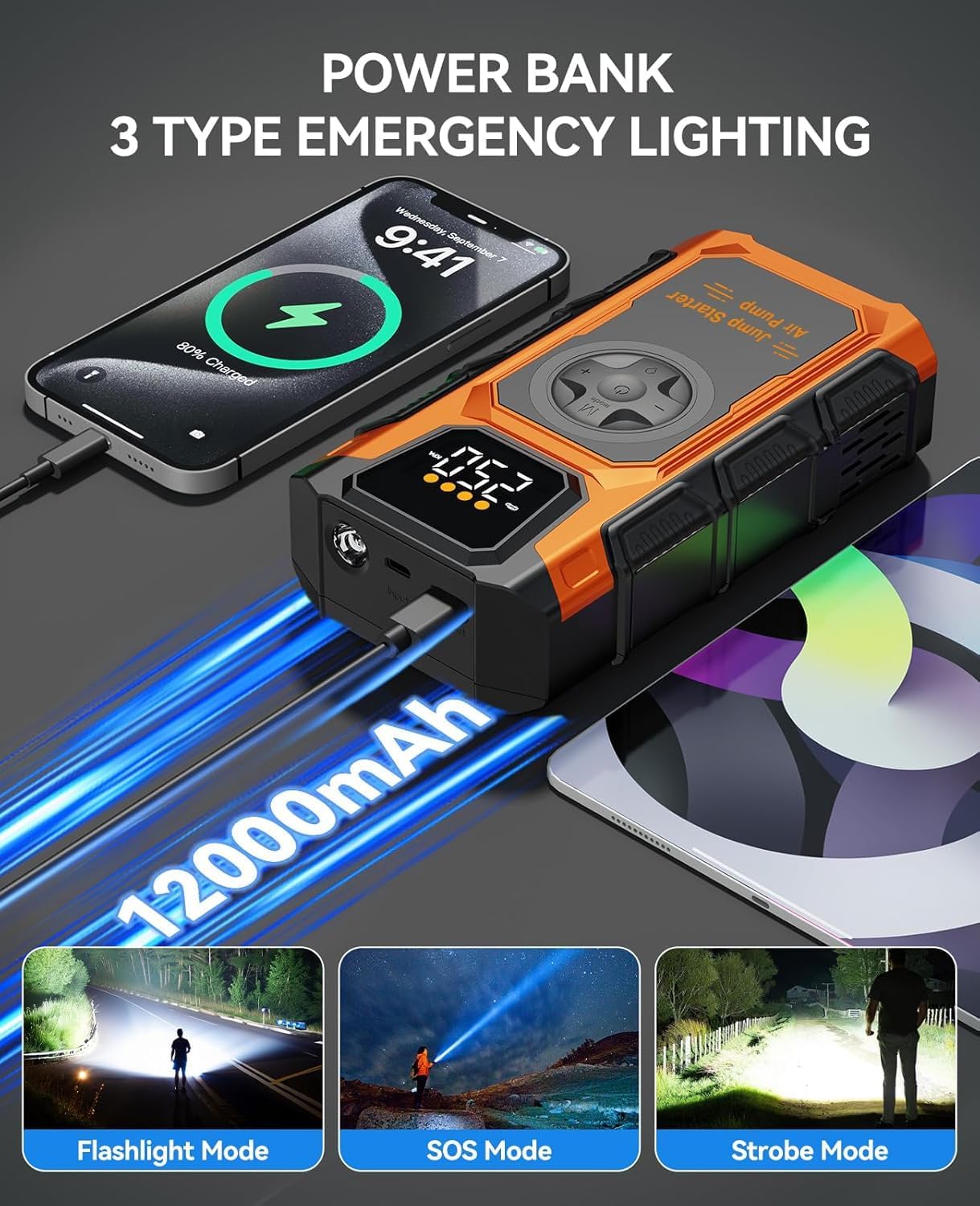 Thumbnail 5 de Jump Starter Power Pack 6000A tyre inflator