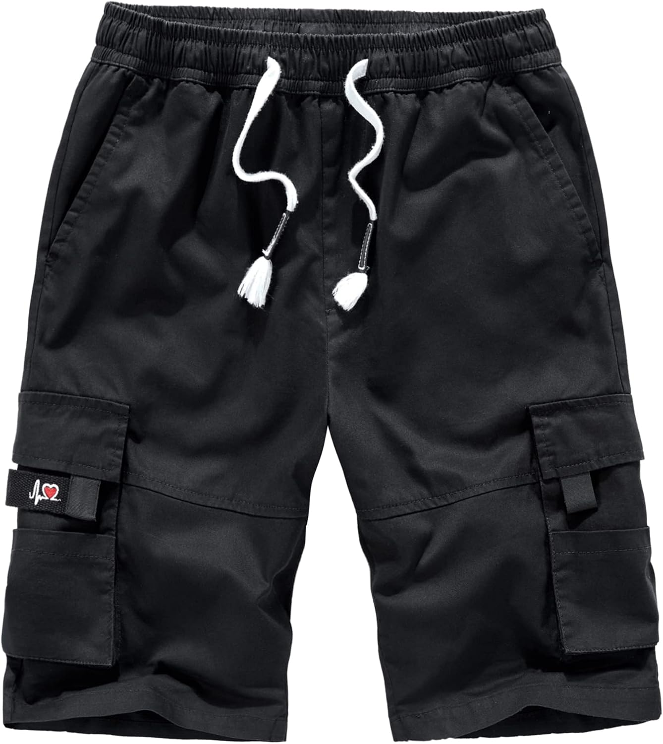 Detalle de APTRO Men’s Cargo Shorts with Elastic Waistband & Drawstring (100% Cotton Twill) – Big & Tall Relaxed Fit