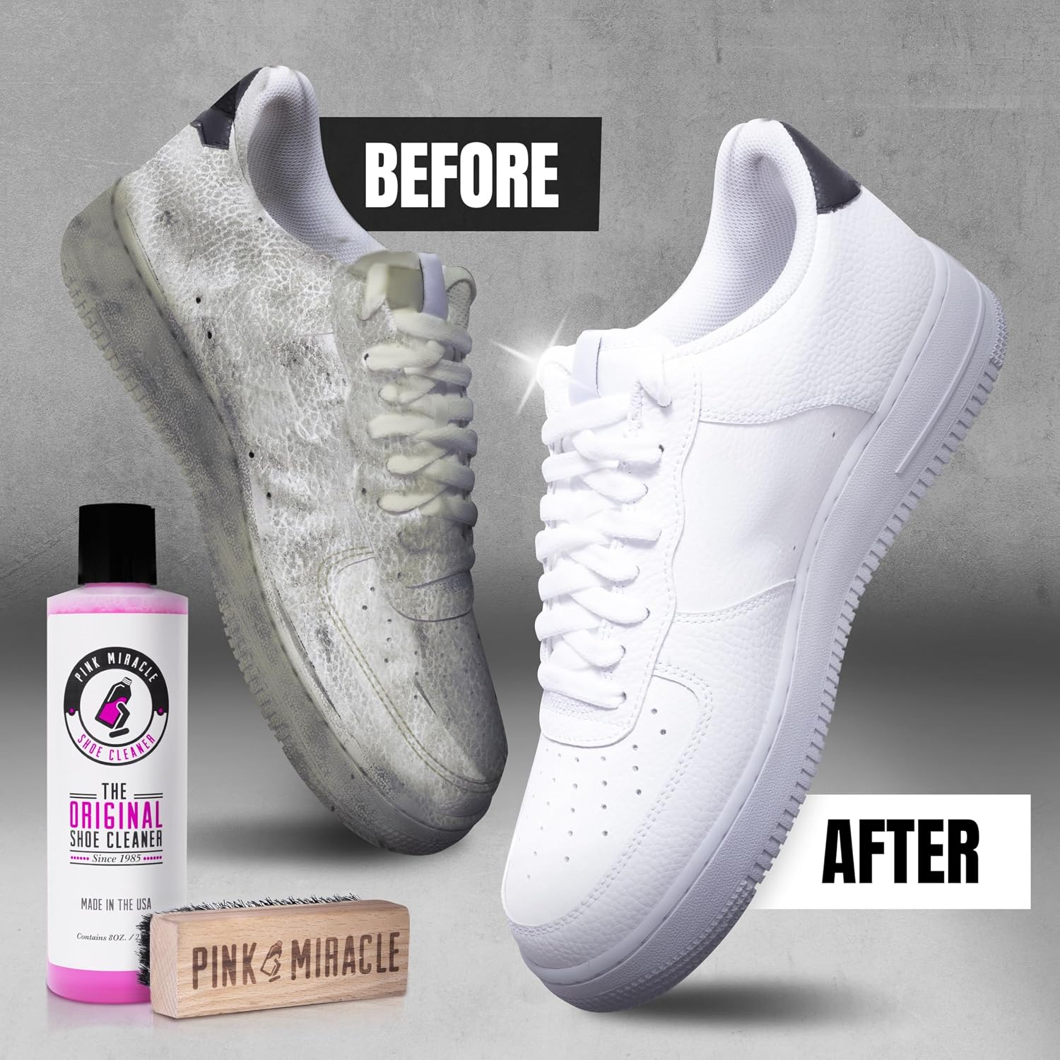 Detalle 2 de Pink Miracle Shoe Cleaner Kit Bottle 8 Oz: All‑In‑One Cleaning & Conditioning for Sneakers