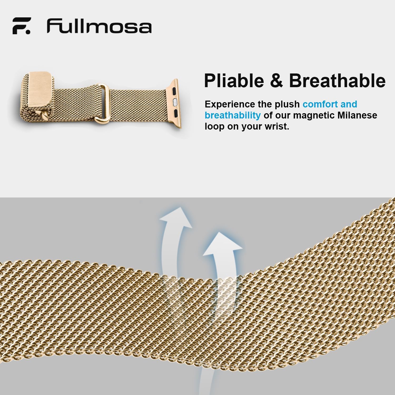 Detalle 2 de Fullmosa Magnetic Milanese Loop 40mm Gold