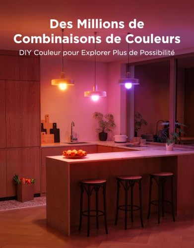 Detalle de Govee Ampoule Connectée E27 RGBWW 800lm (lot de 2) – compatible Alexa, Matter et Google Assistant