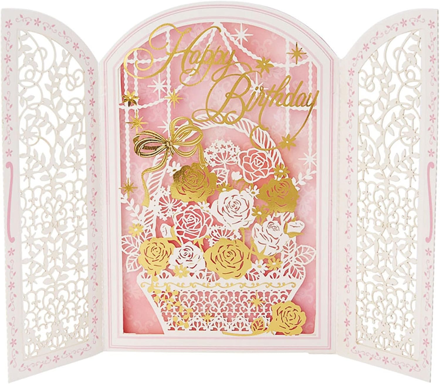 Detalle de サンリオ BD195-3 バースデーカード スクエアポップ アフタヌーンティー・金箔加工