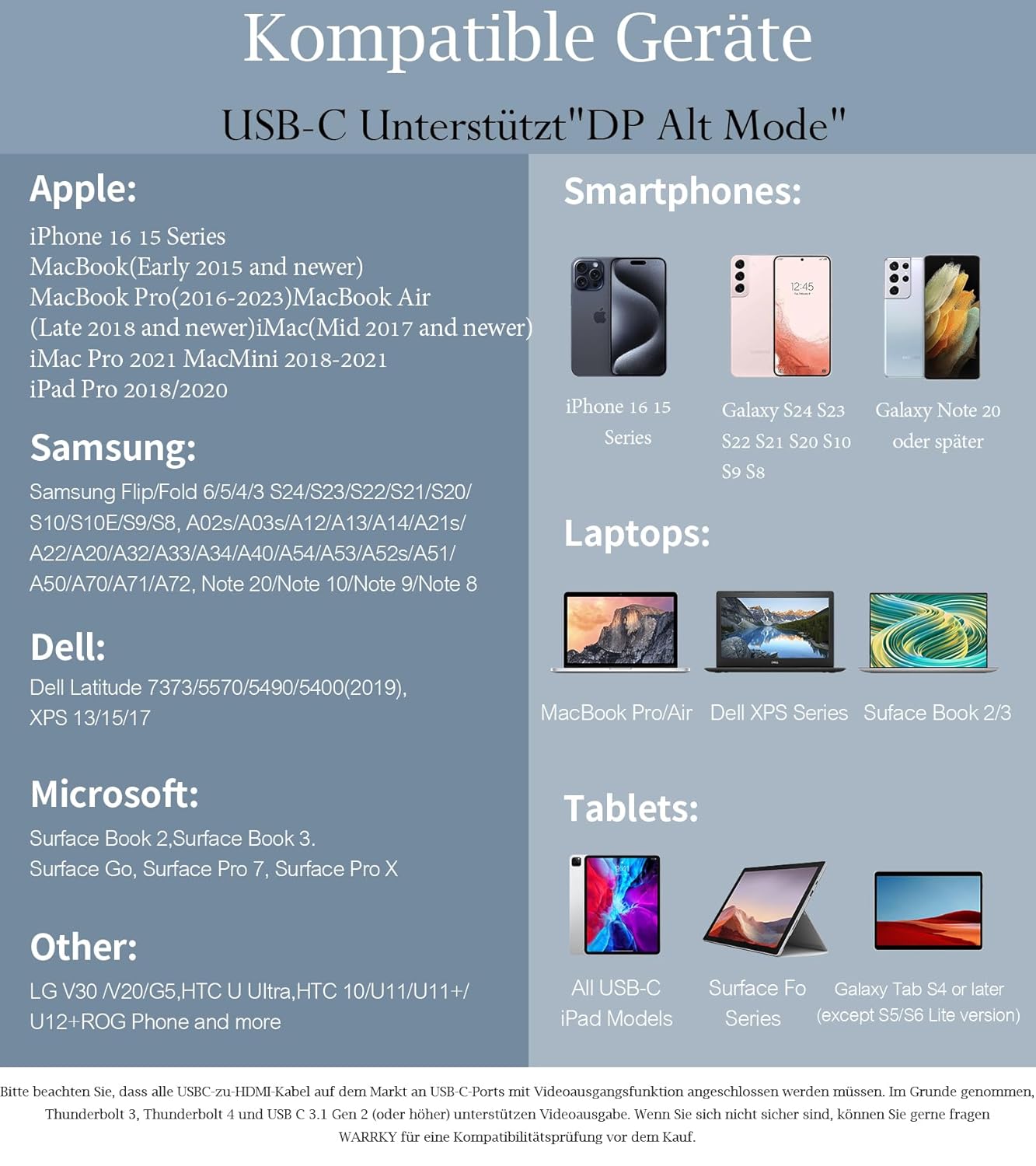 Thumbnail 5 de sweguard USB-C auf HDMI Kabel 4 m (4K@60 Hz) – Thunderbolt/USB-C kompatibler Adapter für Display-Übertragung