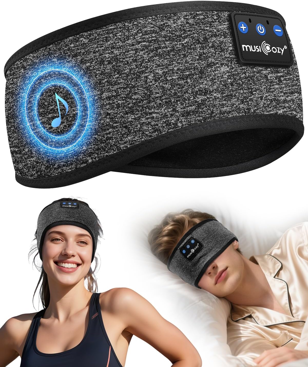 Detalle de MUSICOZY Schlafkopfhörer mit Bluetooth 16 Std