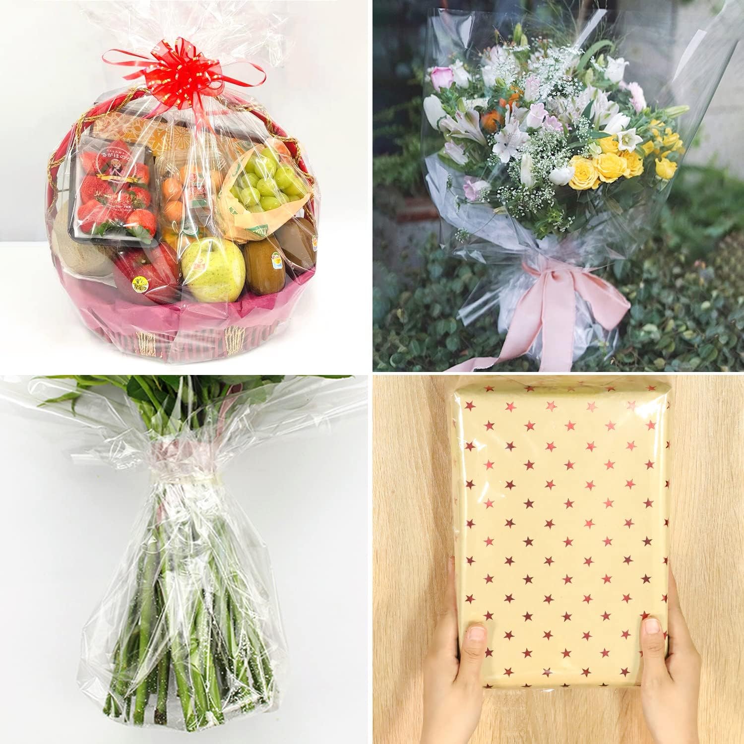 Thumbnail 3 de Nabance Clear Cellophane Wrap for Hampers (80cm x 30m, folded in half)