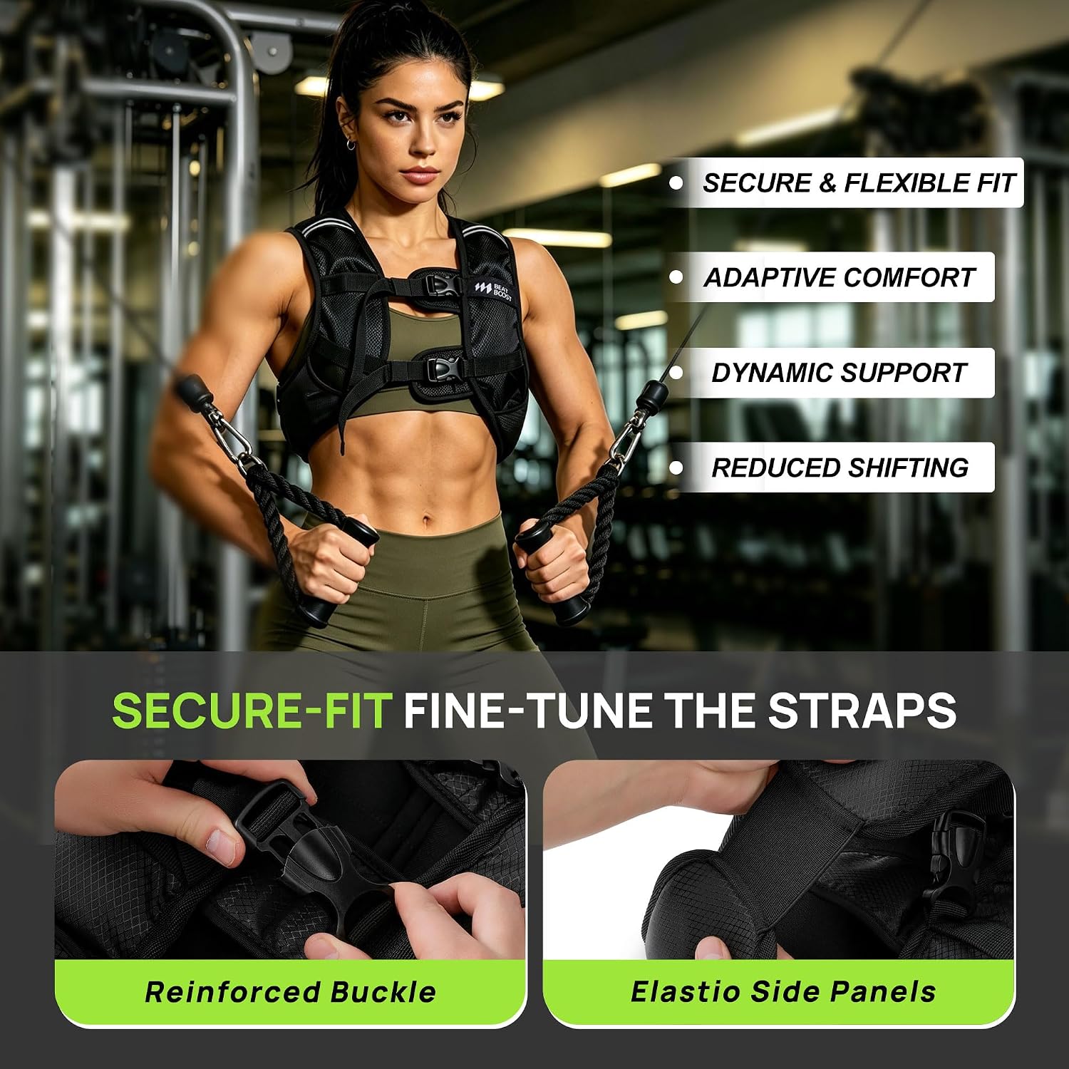 Detalle 1 de BeatBoost Adjustable Weighted Vest 5–30 lb