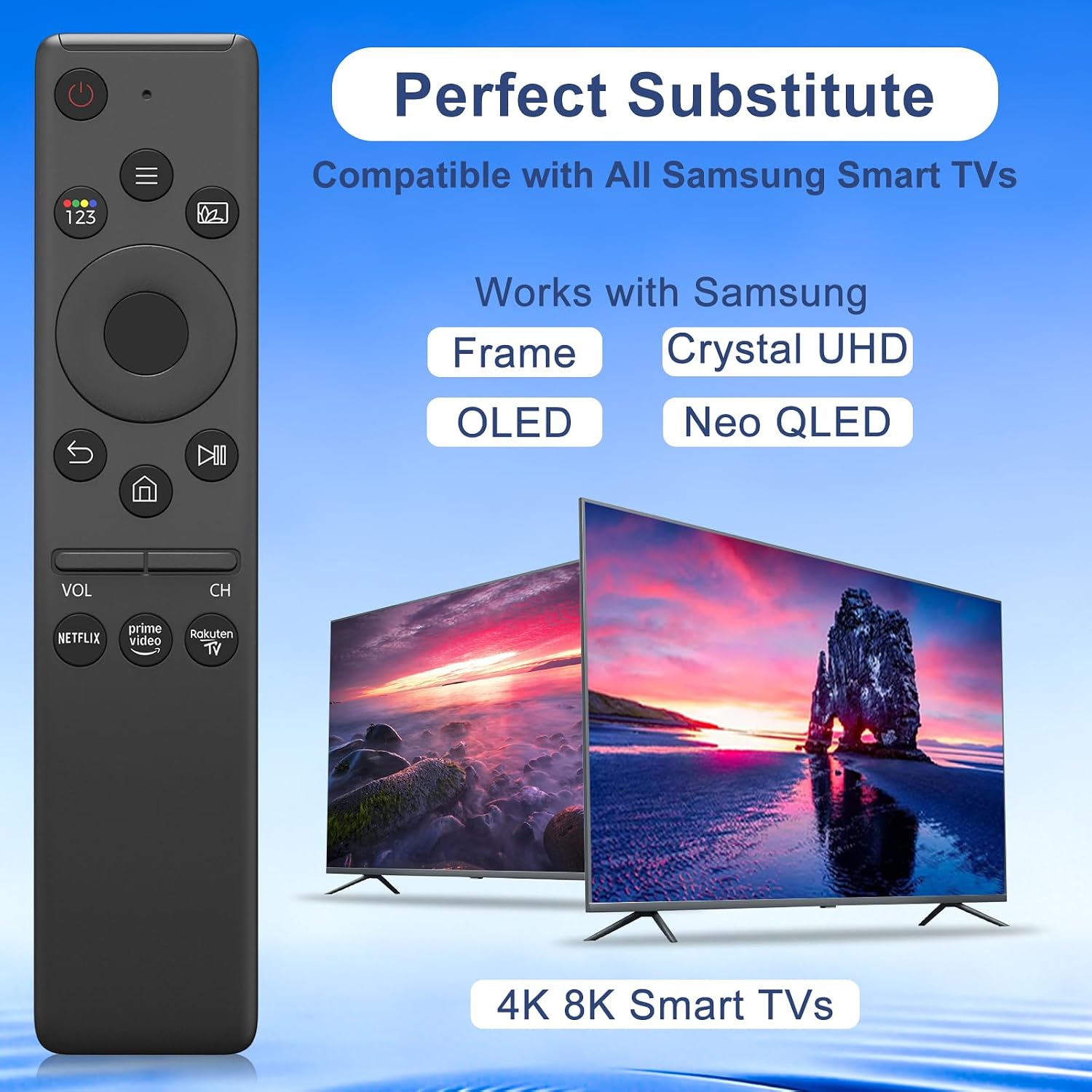 Detalle de 2 Pack Replacement Samsung Smart TV Remote — Universal for All Samsung TVs