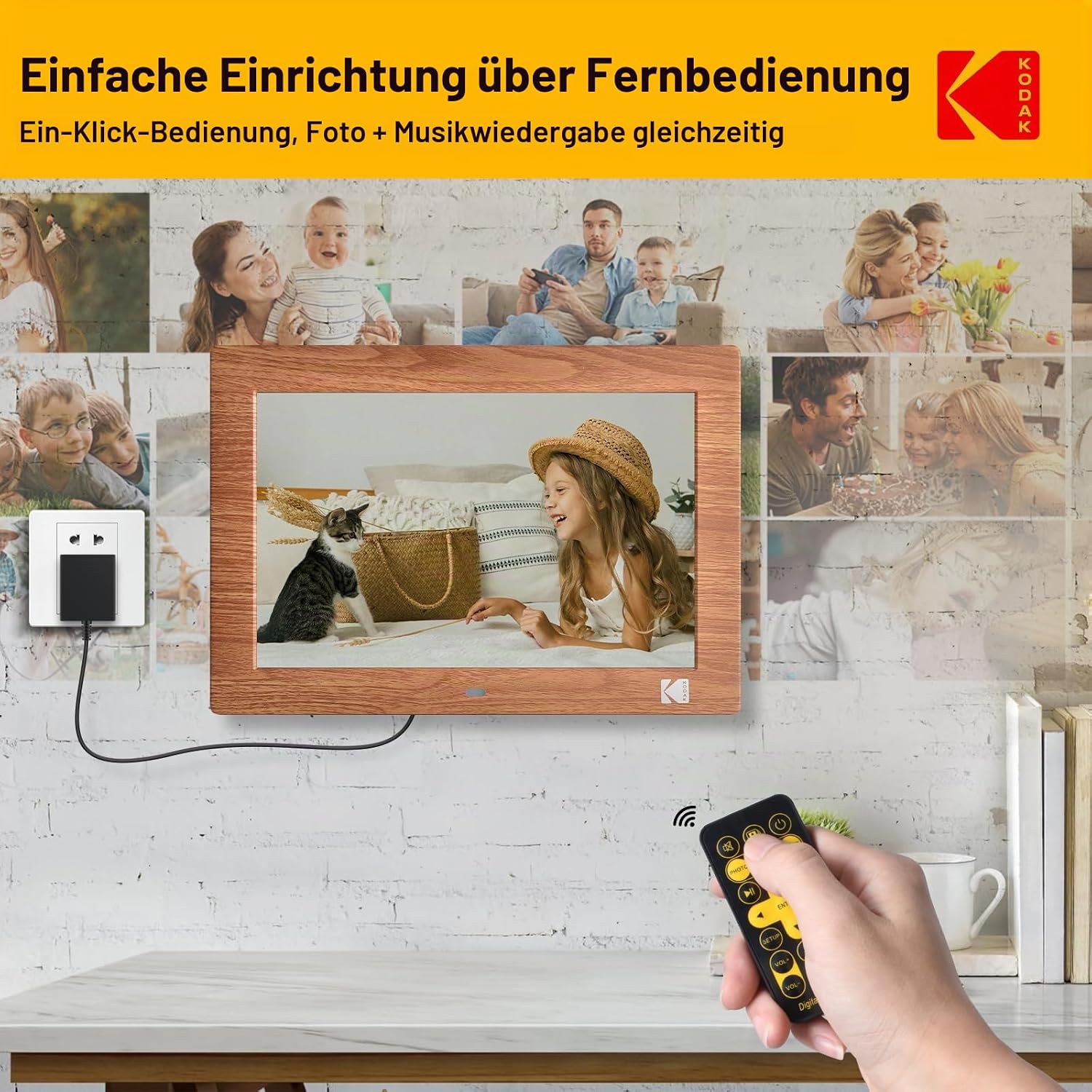 Detalle de KODAK Digitaler Bilderrahmen 10 Zoll – ohne WLAN, Fernbedienung inklusive