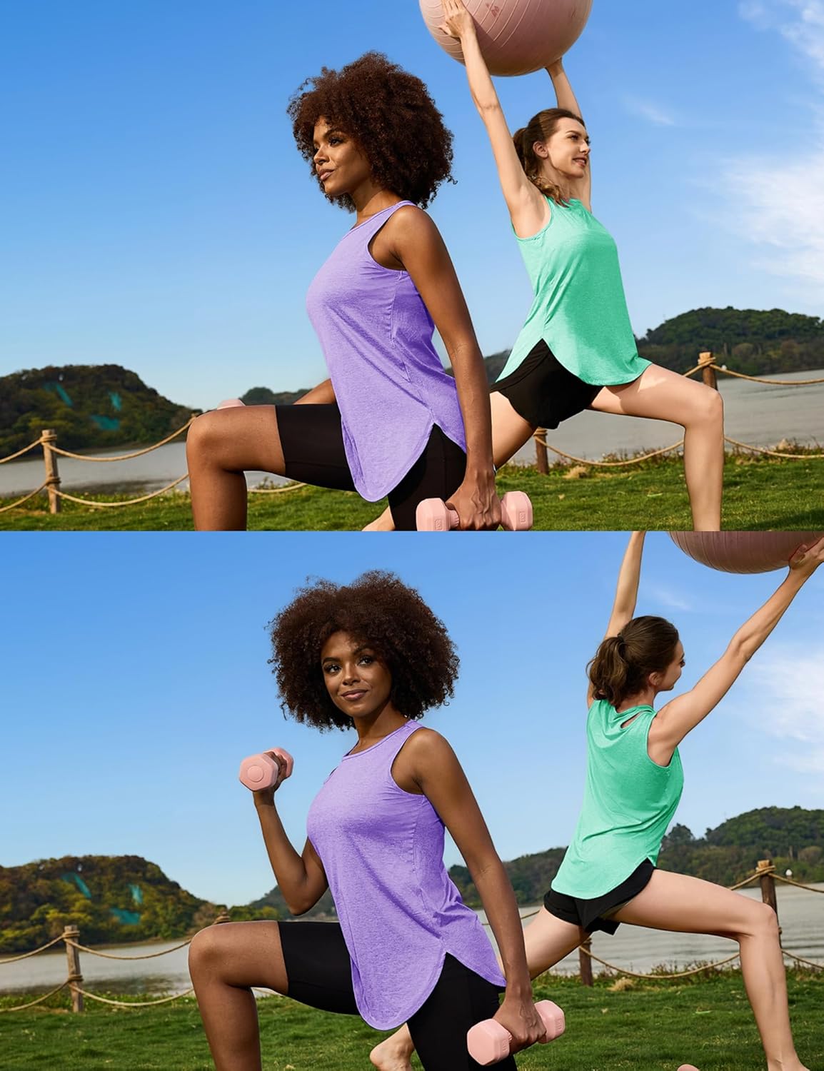 Thumbnail 3 de Gyabnw Débardeur de Sport Femme Col Rond Sans Manches – Confort léger et ourlet arrondi pour yoga et fitness