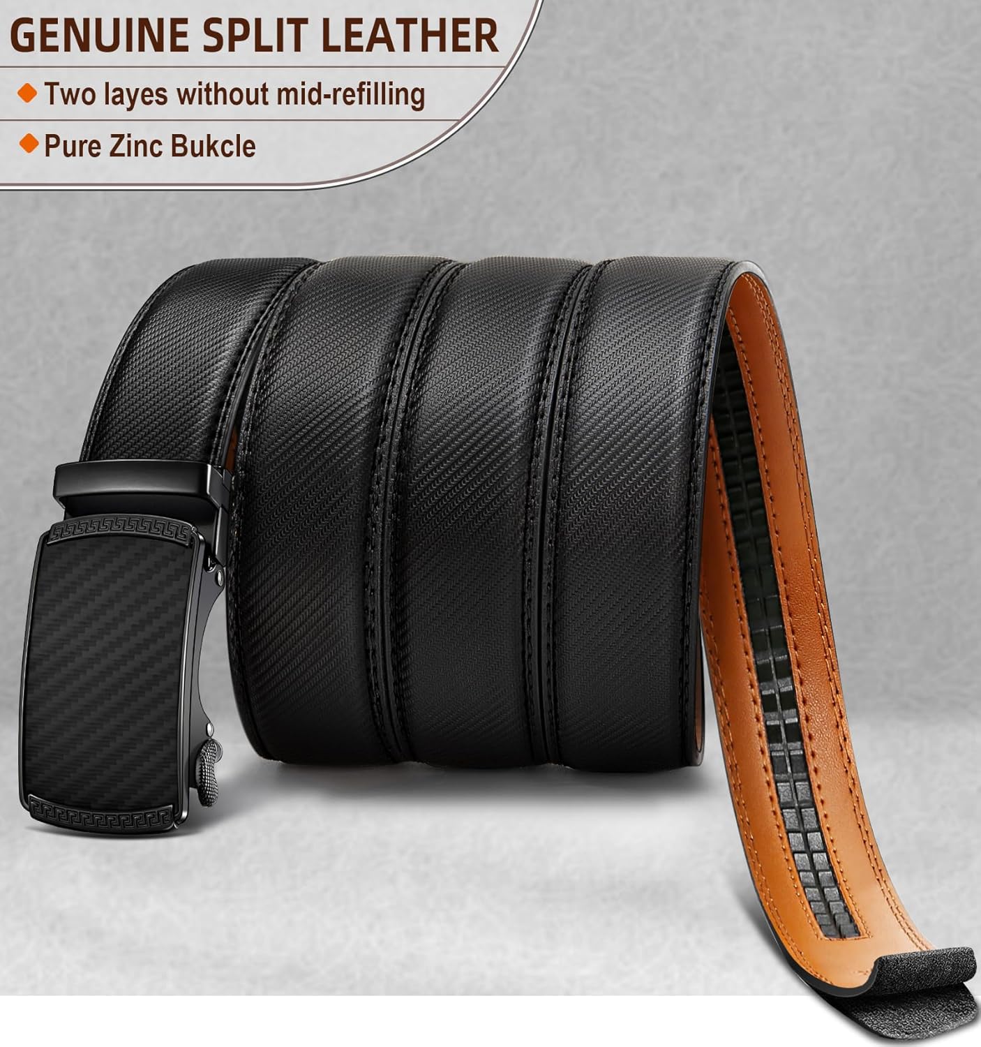 Thumbnail 2 de BULLIANT Leather Ratchet Belt 1 3/8" width 👔