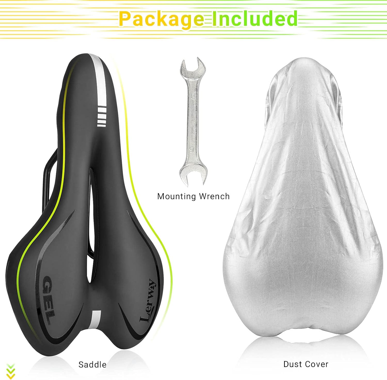 Detalle de LERWAY Mountain Bike Saddle Gel Seat – Waterproof, Breathable and Comfortable