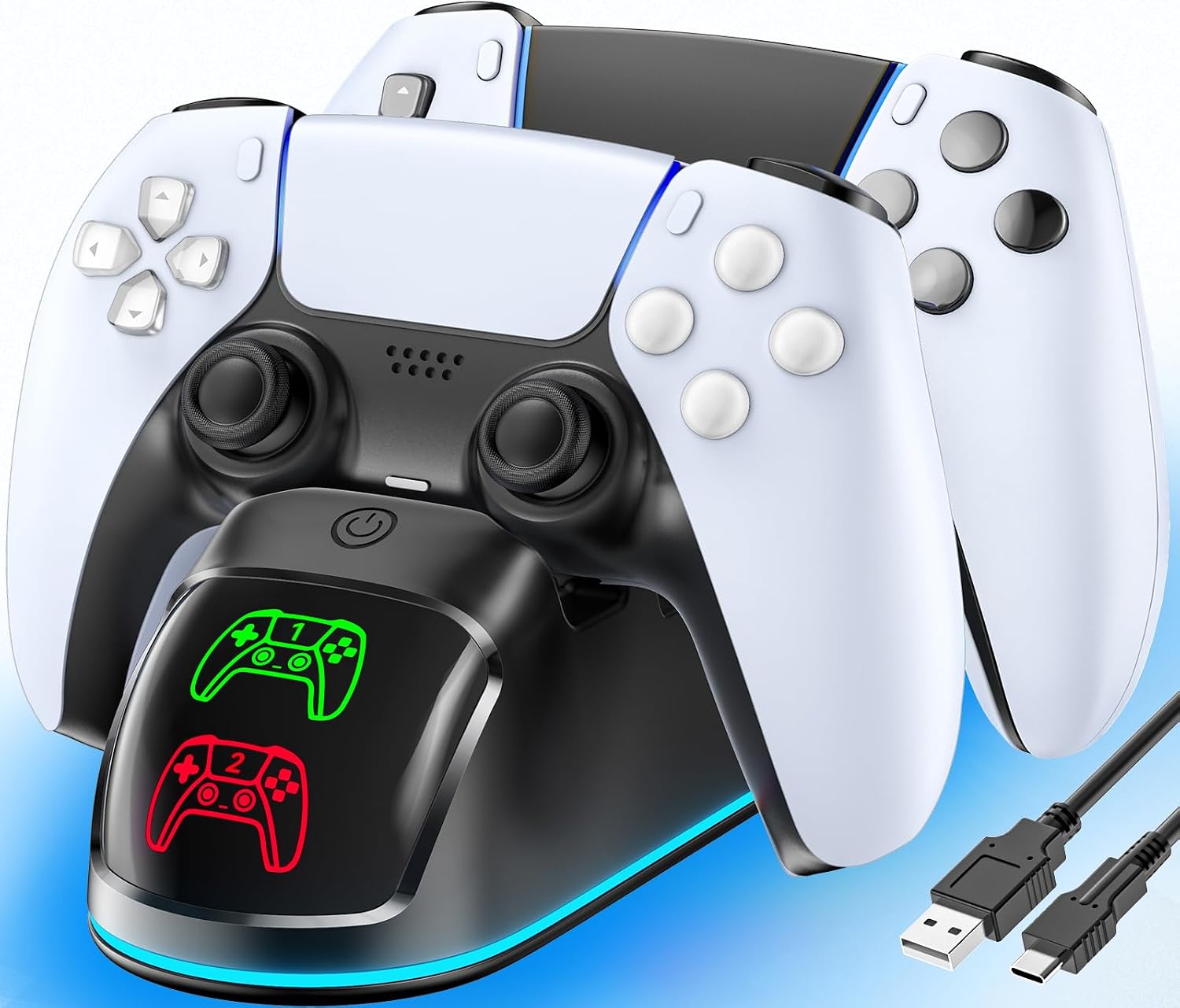 Detalle de RGB PS5 Ladestation 2x Controller 2h Ladezeit