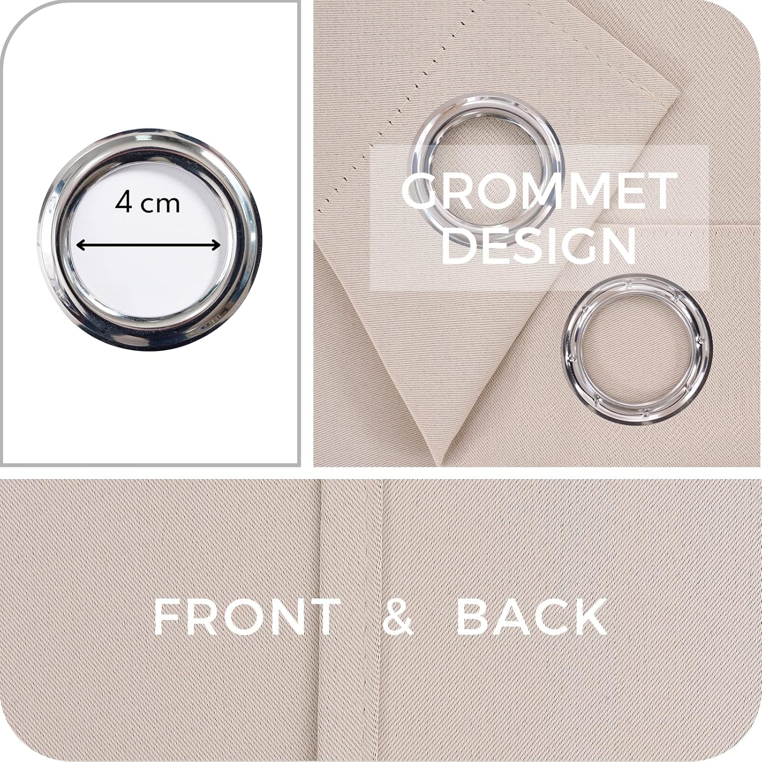 Thumbnail 3 de MRTREES Cortina Opaca Térmica 140x245cm Beige 🌟