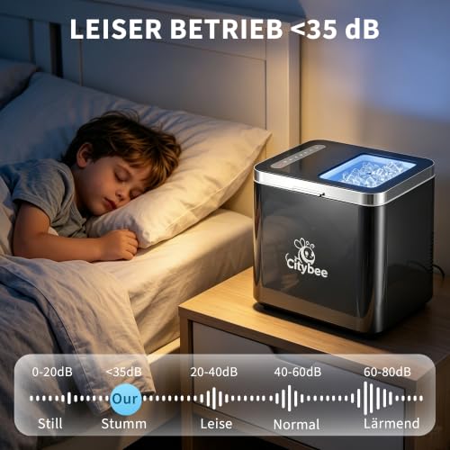 Detalle 2 de Citybee Eiswürfelmaschine Klein – 14 kg/24 h, UV-Reinigung, 2 Eisgrößen, leise