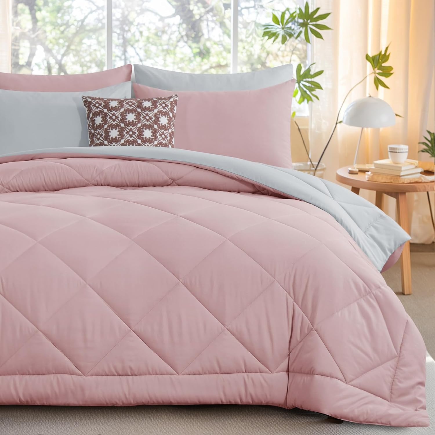 Thumbnail 1 de Aisbo Coverless Duvet King Size 10.5 Tog – Pink/Grey, 230 x 220 cm