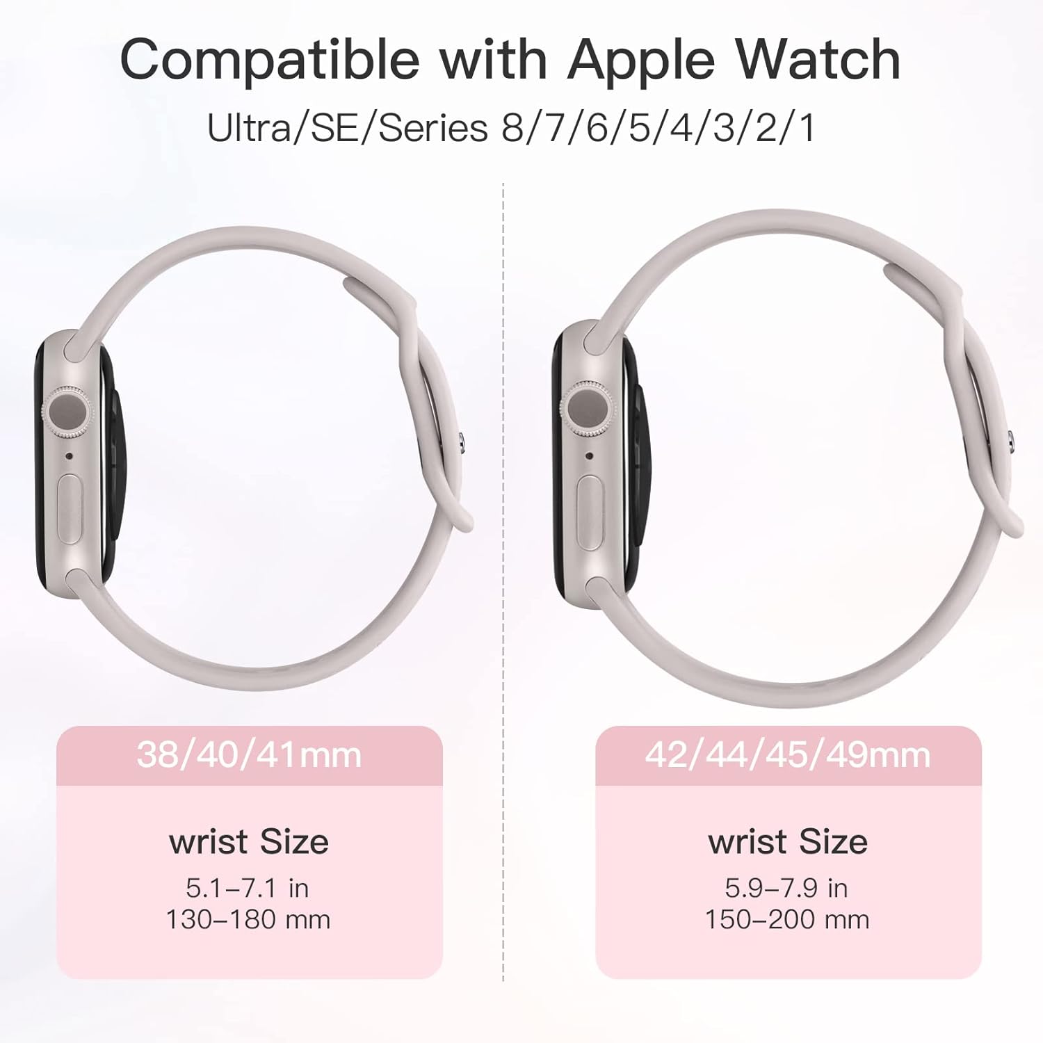 Detalle de Mastten Floral Engraved Silicone Strap for Apple Watch (44–49mm): Rose Garden Style