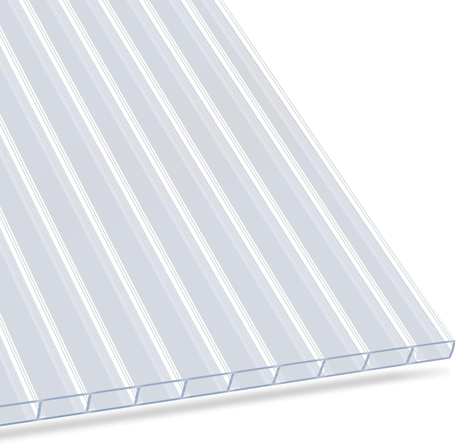 KARAT 10,25 m² Transparent 4 mm – Gewächshaus Stegplatten aus Polycarbonat, 14 Stück (60,5 x 121 cm)