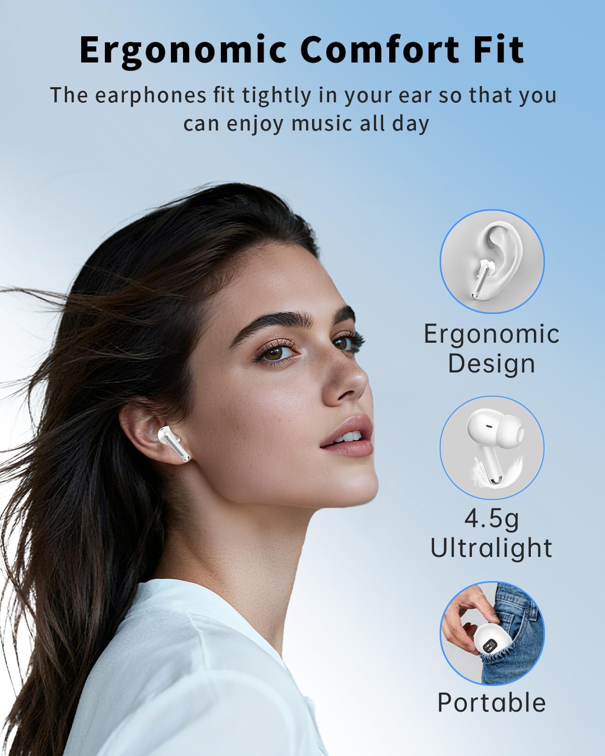 Thumbnail 6 de XIAOWTEK S66 Wireless Earbuds with Bluetooth 5.4, LED Display and IPX7