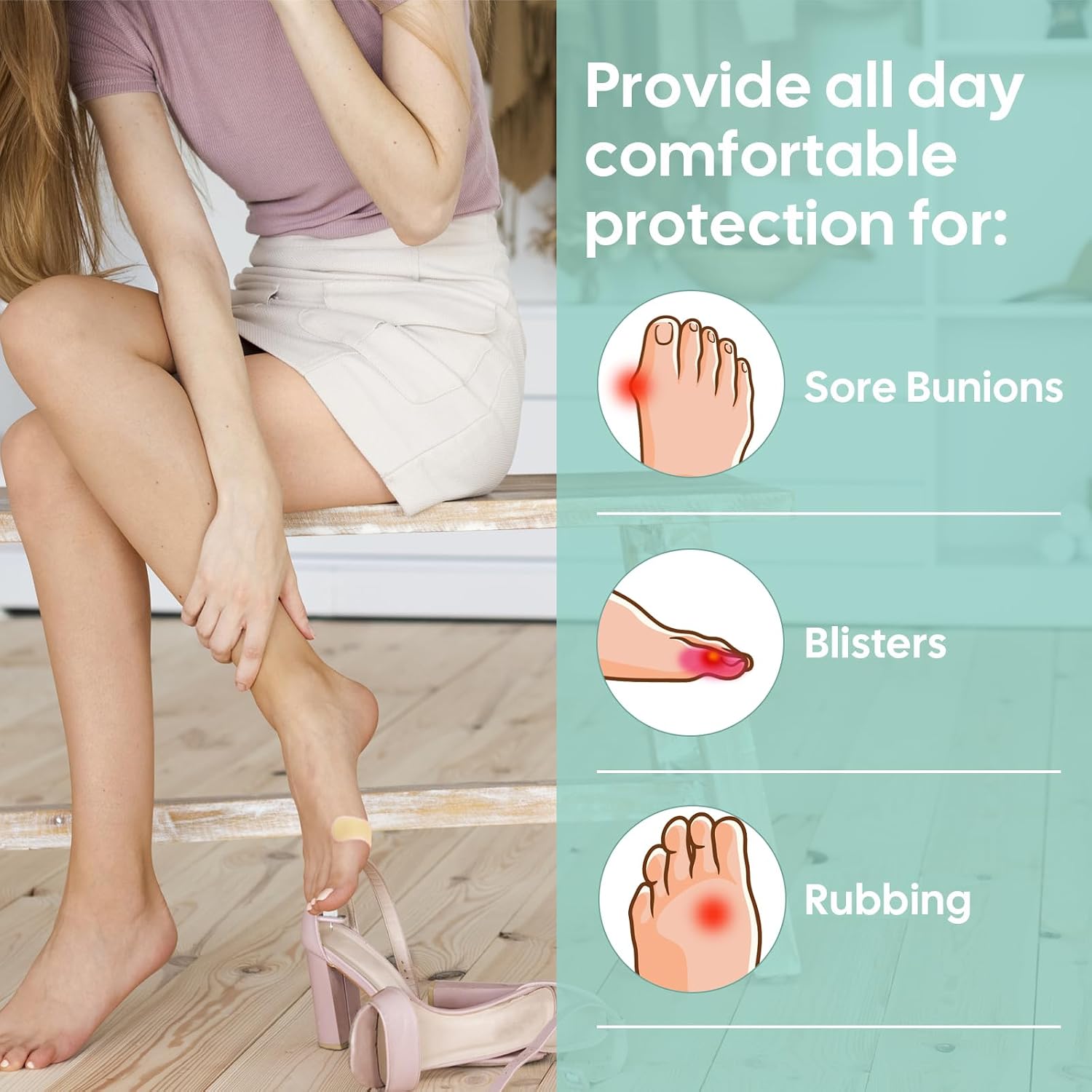 Detalle de Welnove 30 Pieces Blister Plasters for Feet — Invisible Hydrocolloid Gel Bandages