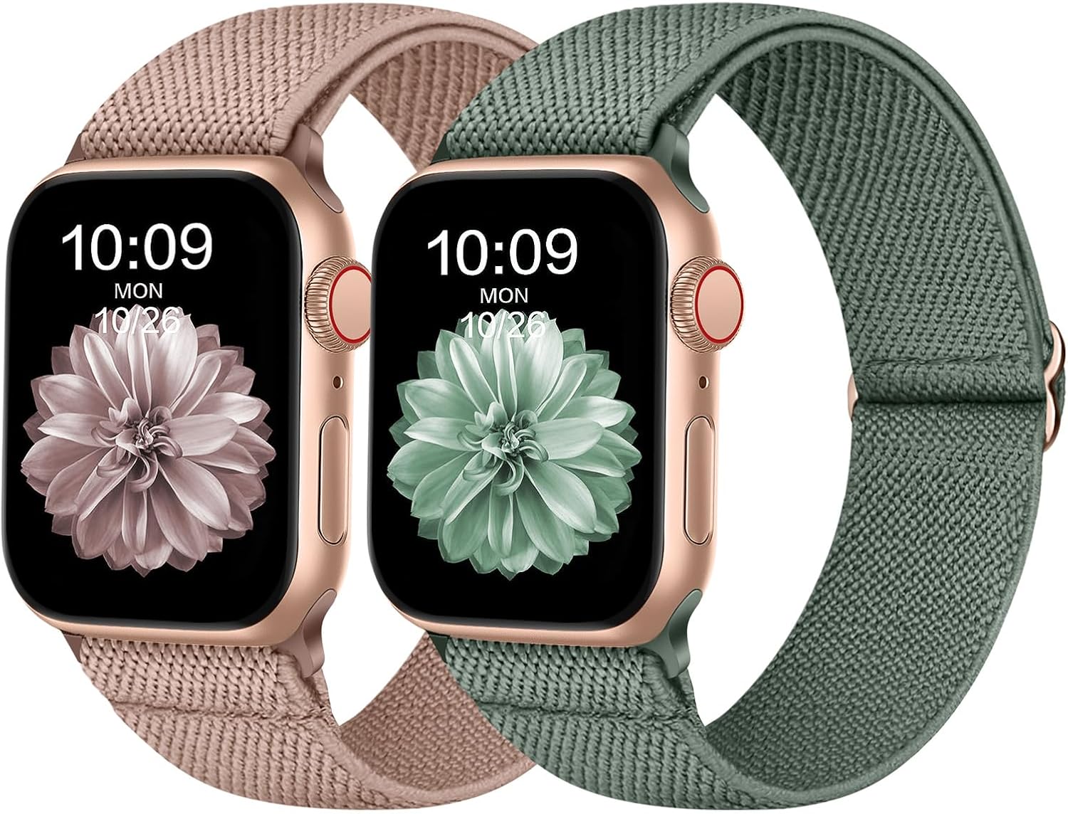 Detalle de Adepoy Elastic Nylon Band for Apple Watch (46mm–49mm): Adjustable Stretch Replacement