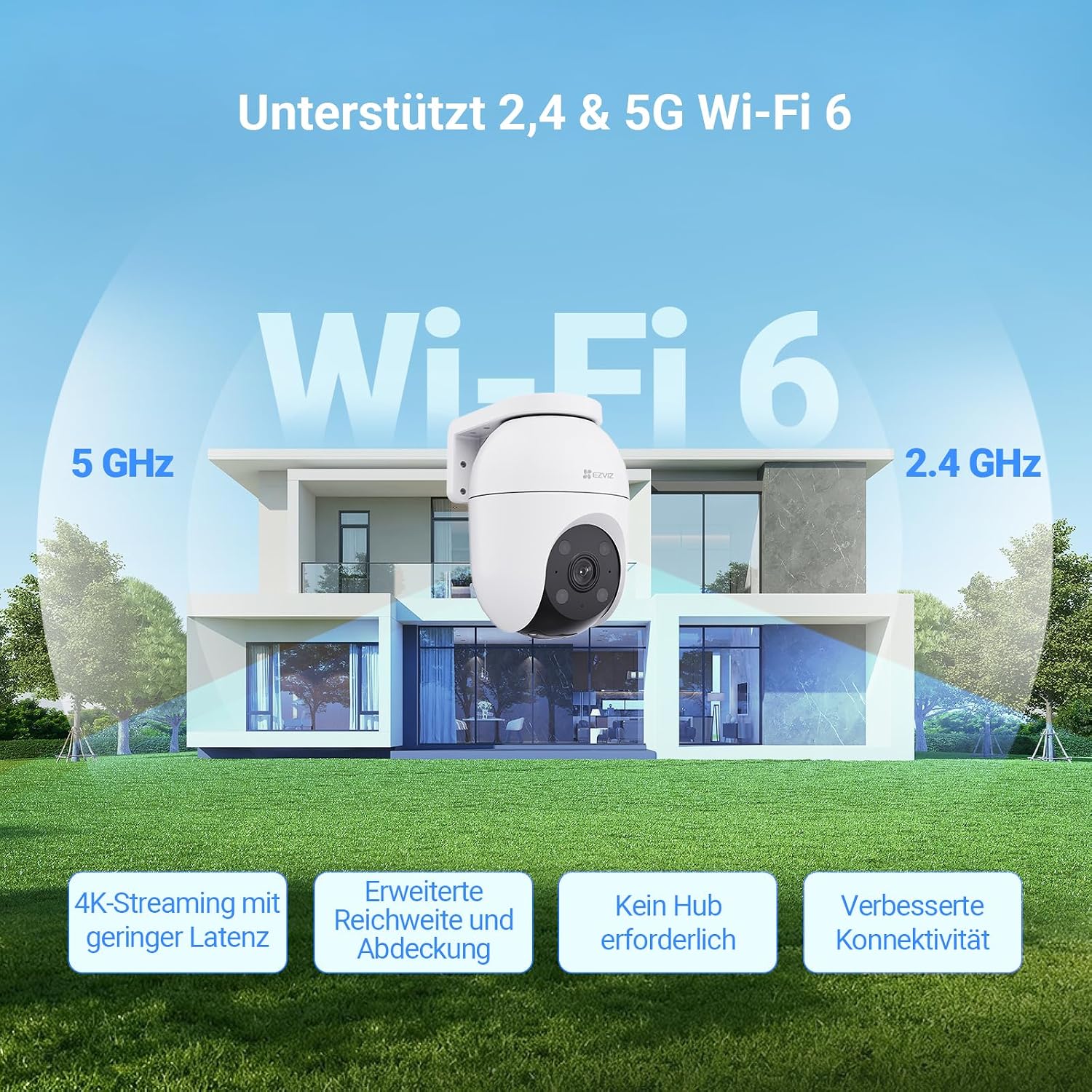 Thumbnail 3 de EZVIZ 4K Außenkamera mit WLAN, 360° PTZ und KI-Erkennung – C8c 4K (Version 2026)
