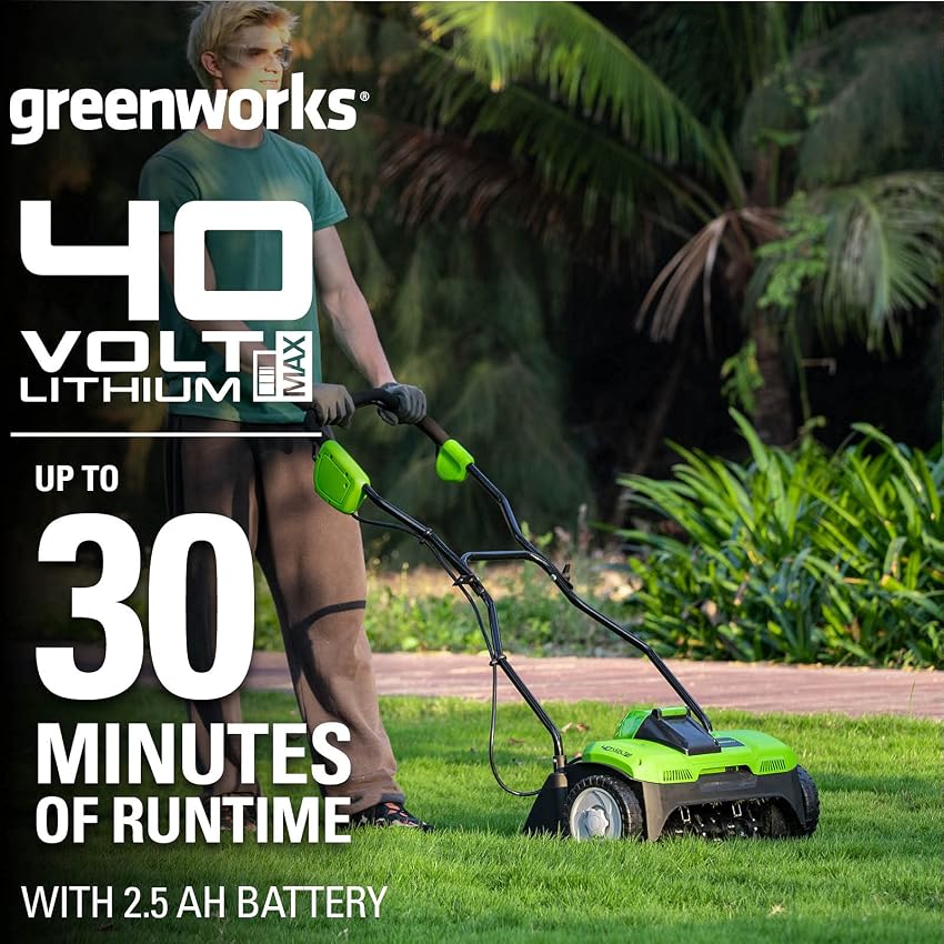 Detalle 2 de Greenworks GD40SC38II cortacésped escarificador 38 cm, 45 L