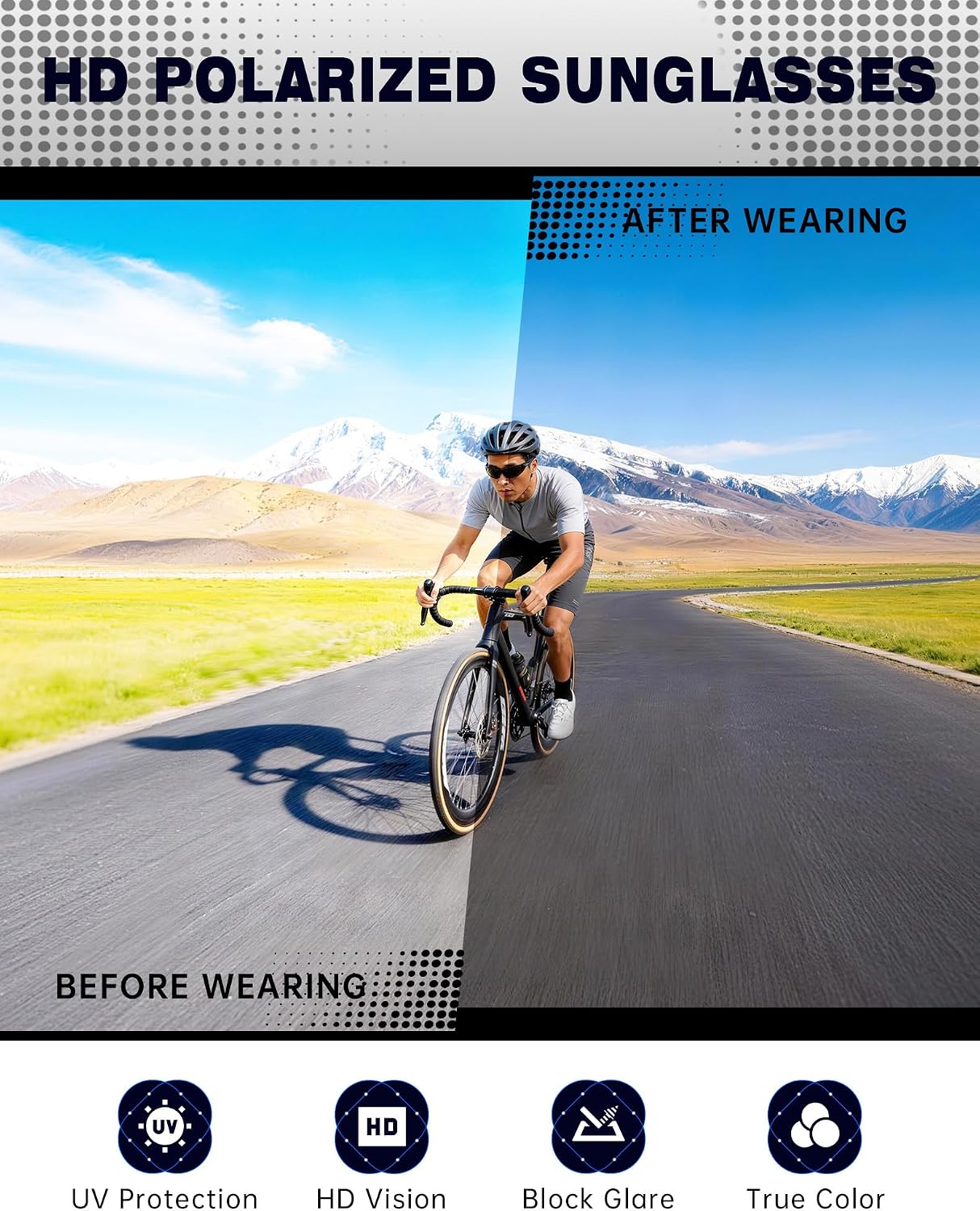 Thumbnail 4 de KALIYADI 4 Pack Polarized Sports Sunglasses for Men (UV400) — Fishing, Driving, Cycling