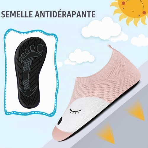 Detalle de Kyopp Enfants Chaussons Garçons et Filles Respirants — Chaussons Doux Antidérapants pour Renard Rose 28/29 EU