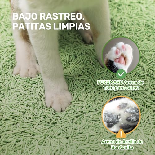 Thumbnail 6 de FUKUMARU Arena de Tofu para Gatos 10.8kg: arena aglomerante con té verde, polvo reducido y desechar en inodoro