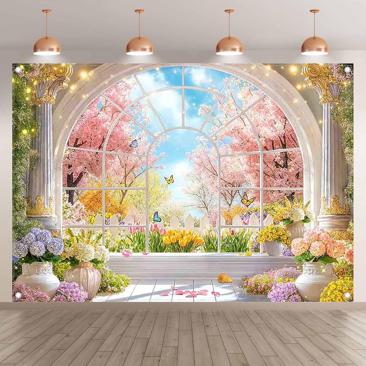 Thumbnail 1 de Luminora 7x5ft Spring Romantic Garden Window Scene Backdrop