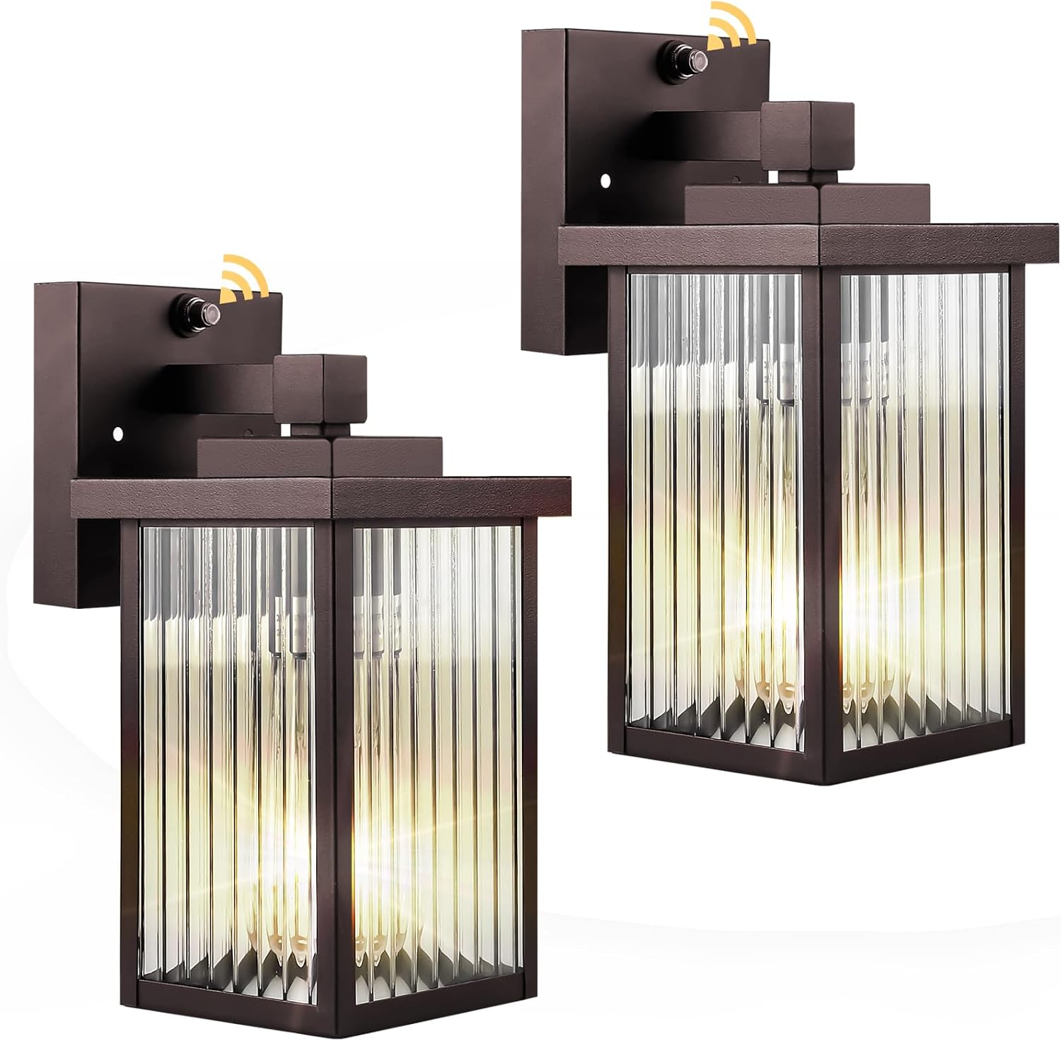 Detalle de hameso G009 Outdoor Wall Lights, 2-Pack, Oil-Rubbed Bronze with Dusk-to-Dawn Sensor